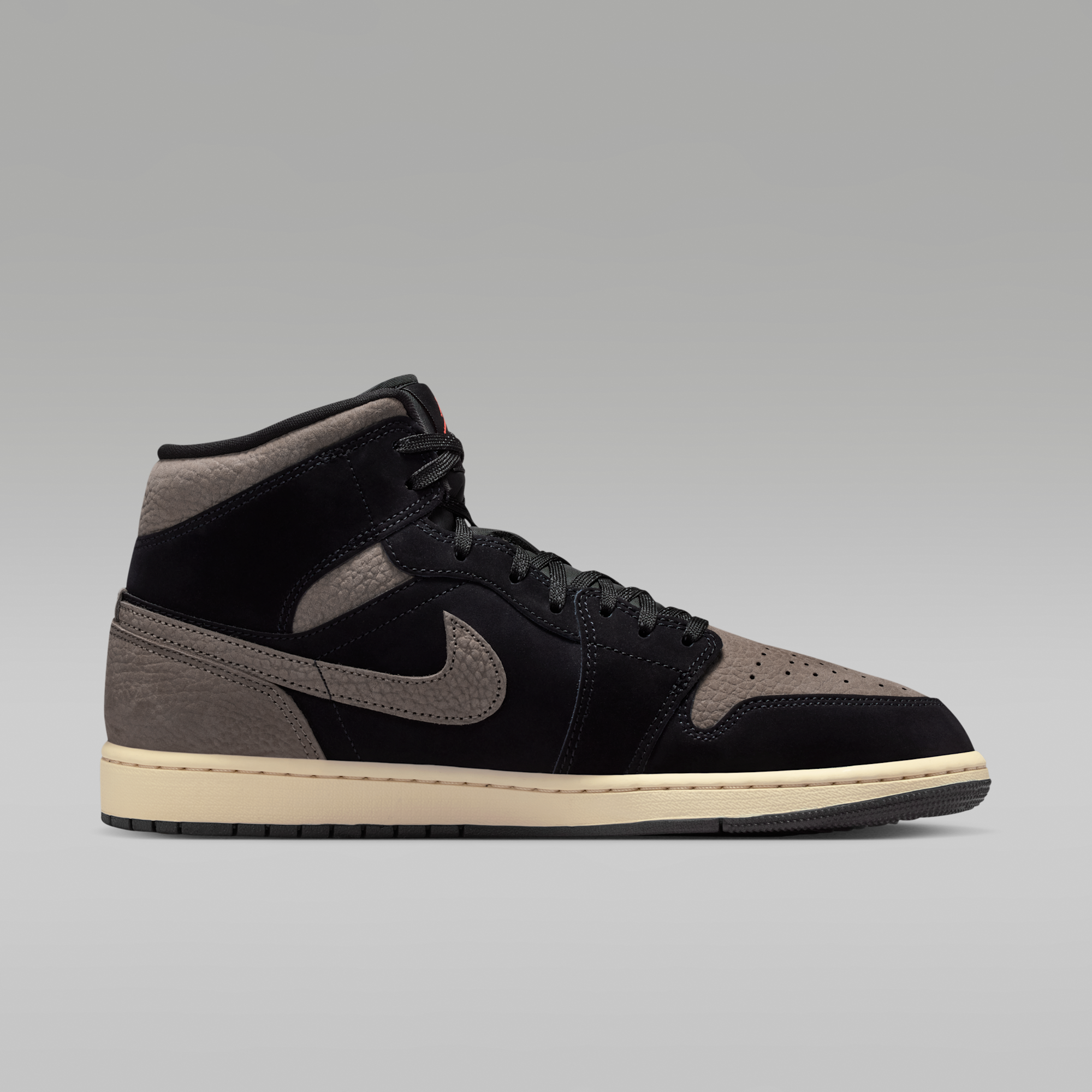 Air Jordan 1 Mid SE - Μαύρο/Light Wild Mango/Olive Grey - 3