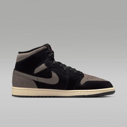 Air Jordan 1 Mid SE - Μαύρο/Light Wild Mango/Olive Grey - 3