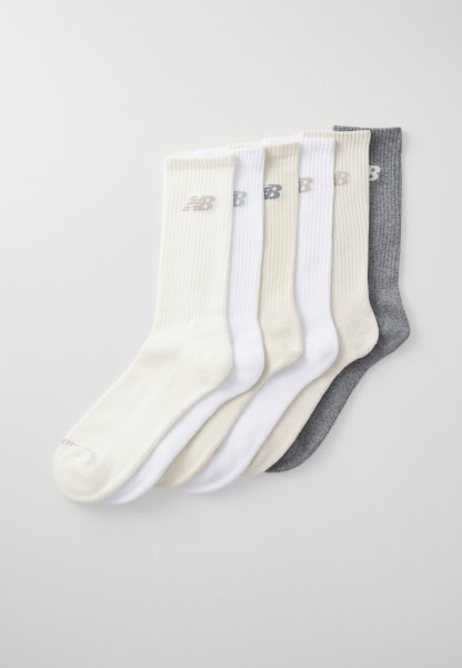 New Balance SEASONAL CREW UNISEX 6 PACK - Calcetines - beige/white