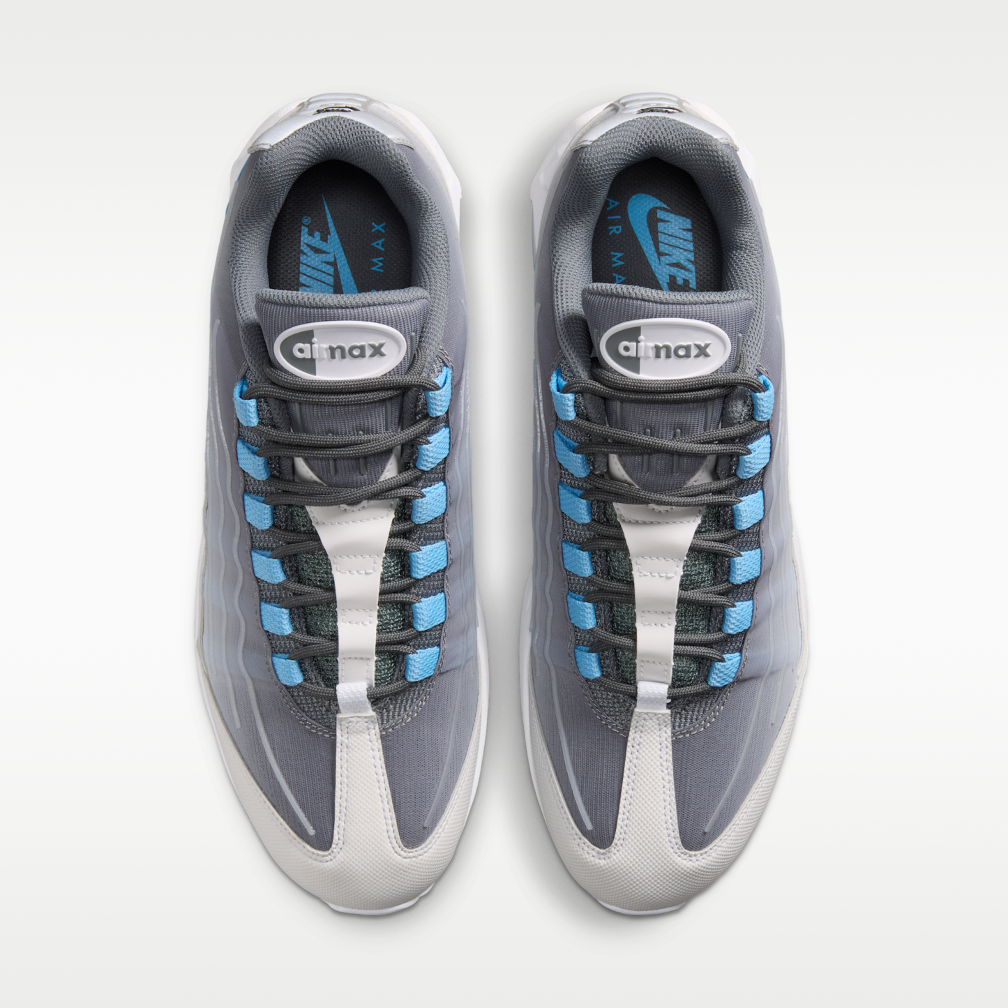 Nike Air Max 95 Big Bubble Tech - Smoke Grey/Λευκό/Μαύρο/Football Blue - 4