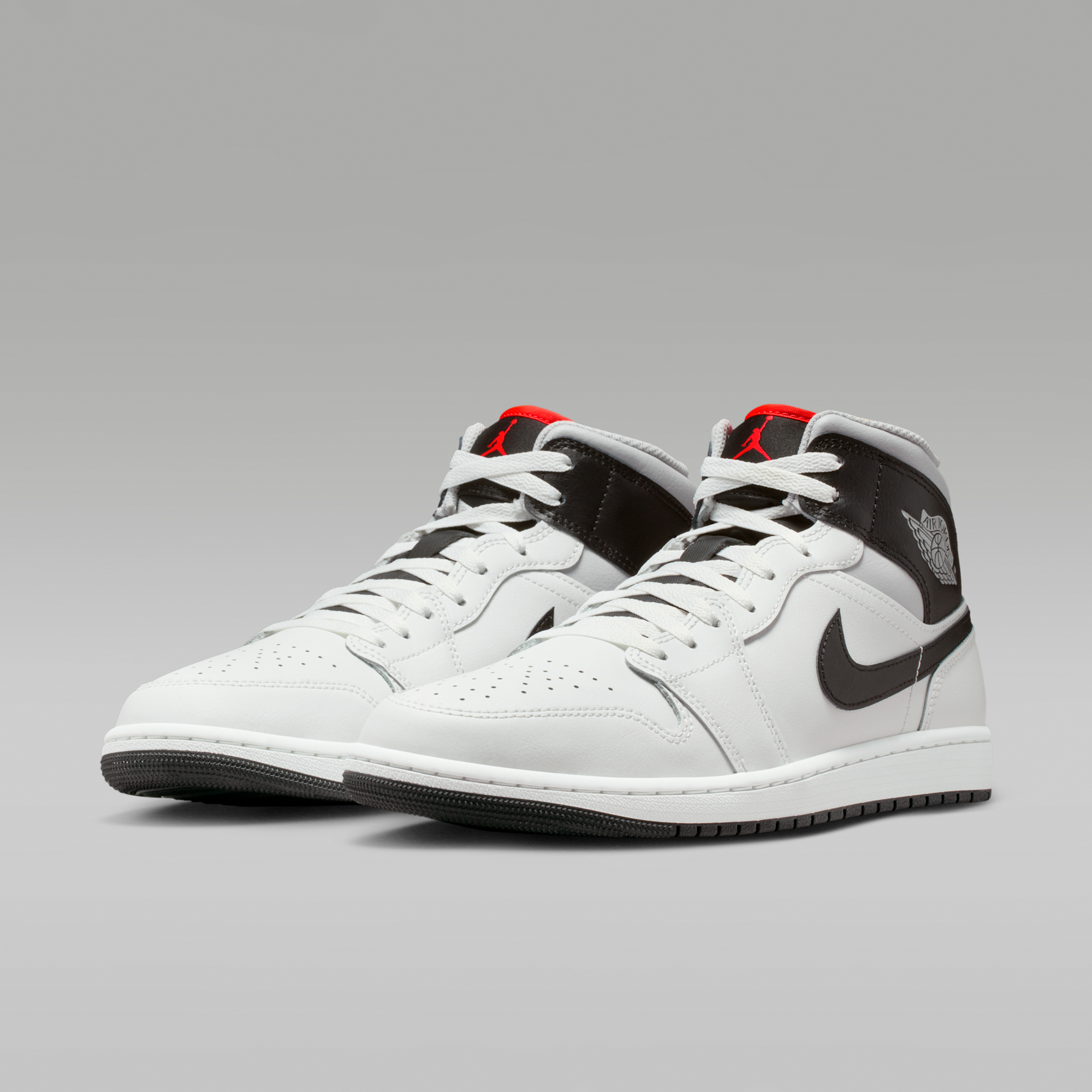 Air Jordan 1 Mid - Summit White/Neutral Grey/Infrared 23/Μαύρο - 5