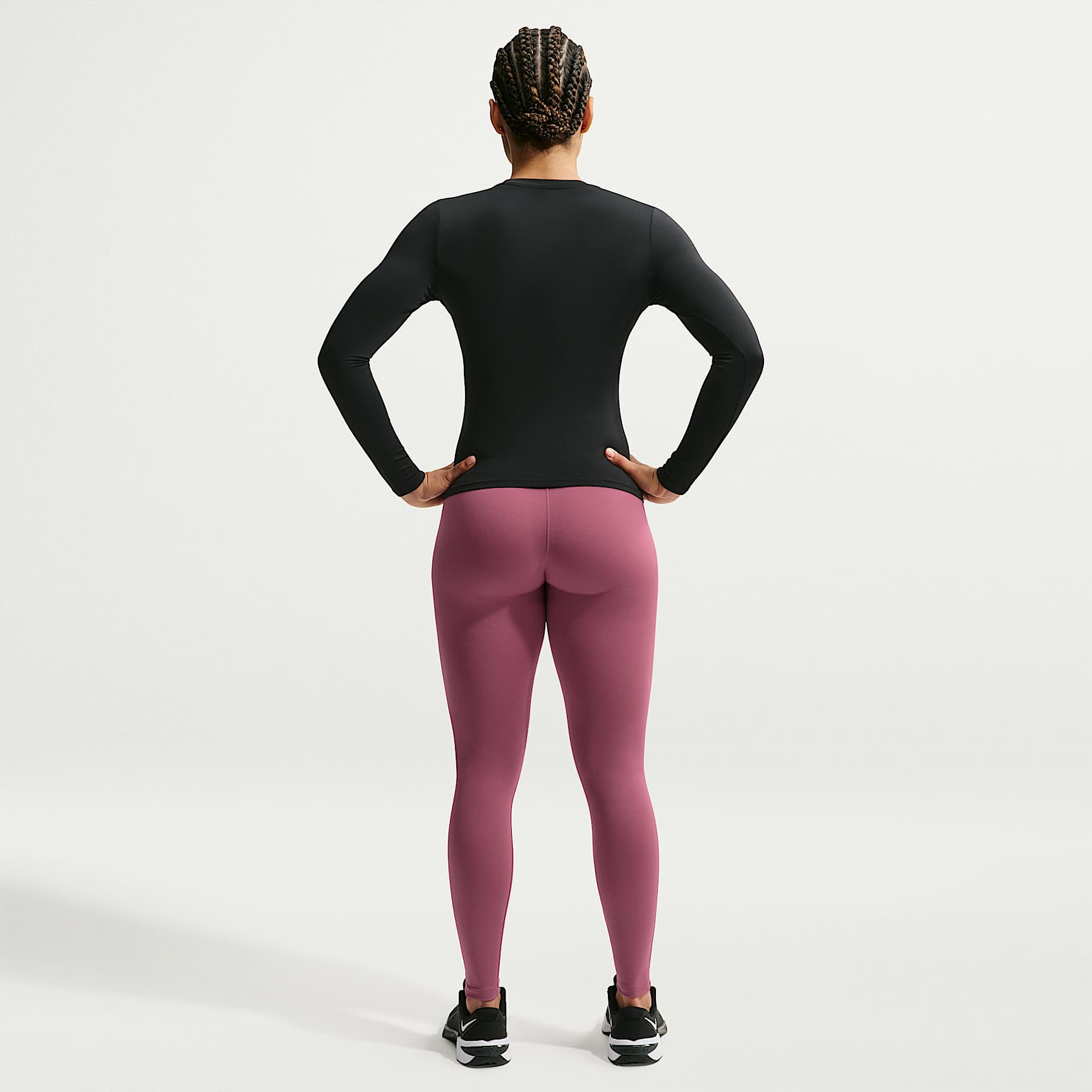 Nike One mit nahtloser Vorderseite - Nike One Leggings in voller Länge mit nahtloser Vorderseite und hohem Bund (Damen)