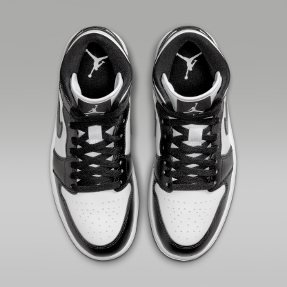 Air Jordan 1 Mid - Λευκό/Λευκό/Μαύρο - 4