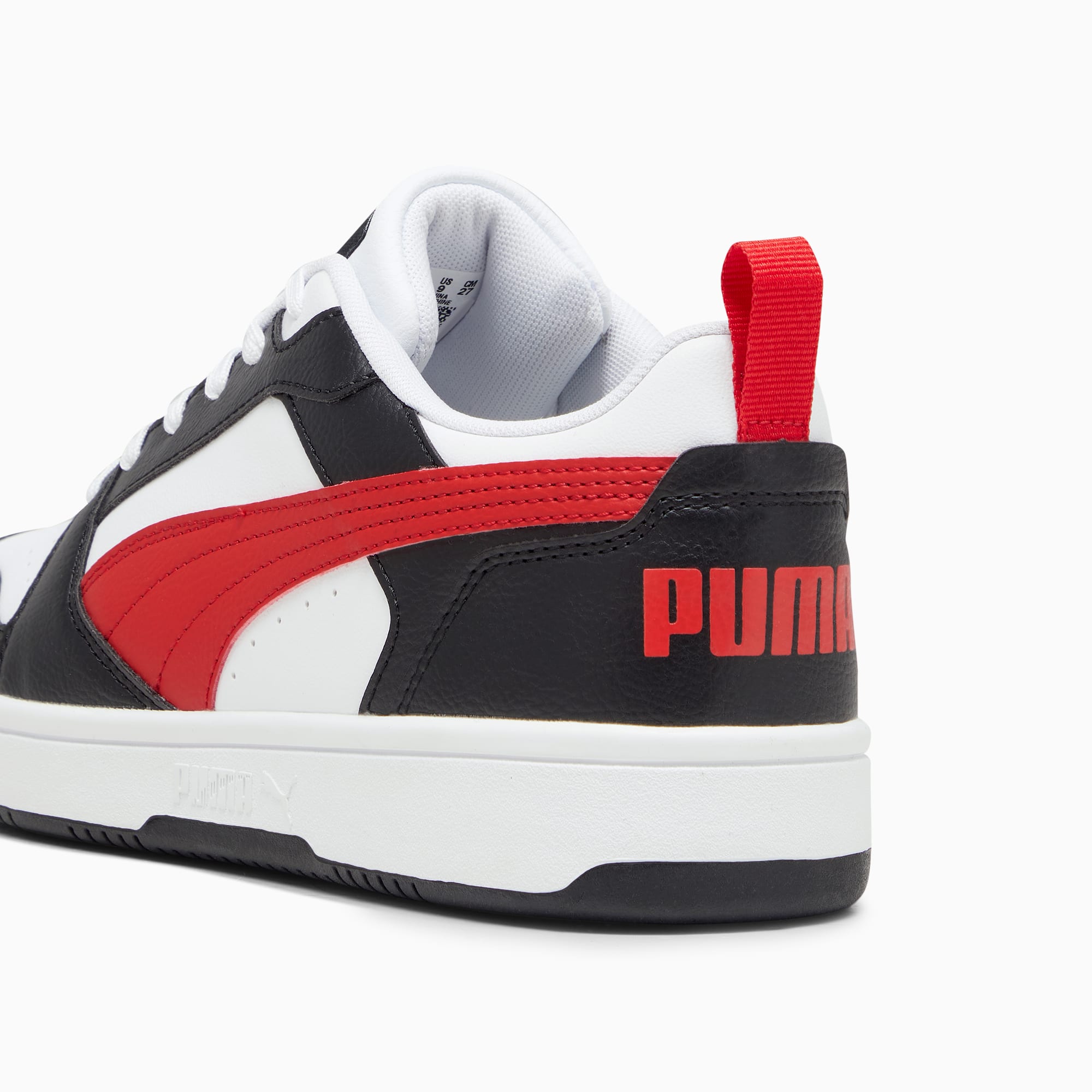 Rebound V6 Low Sneakers - PUMA White-For All Time Red-PUMA Black