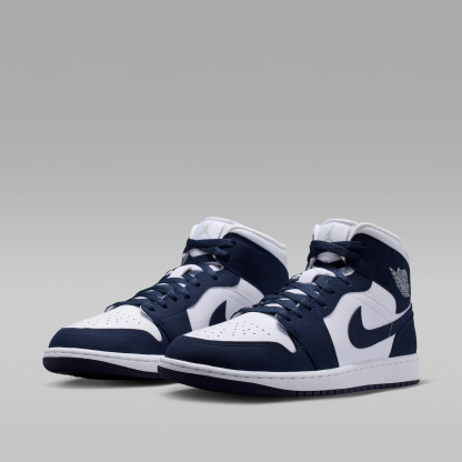 Air Jordan 1 Mid - Obsidian/Λευκό/Grey Fog/Obsidian - 5