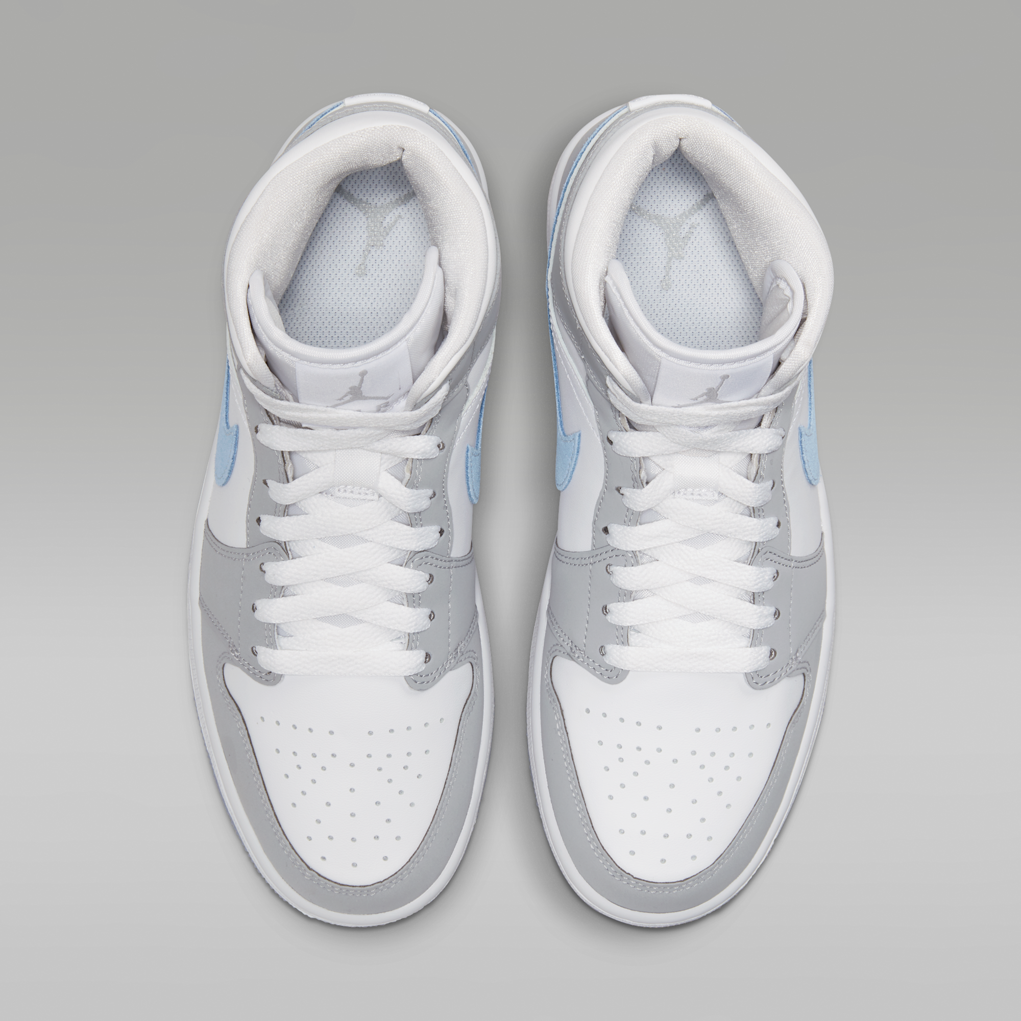 Air Jordan 1 Mid - Λευκό/Wolf Grey/Aluminum - 4