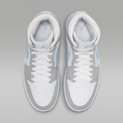 Air Jordan 1 Mid - Λευκό/Wolf Grey/Aluminum - 4