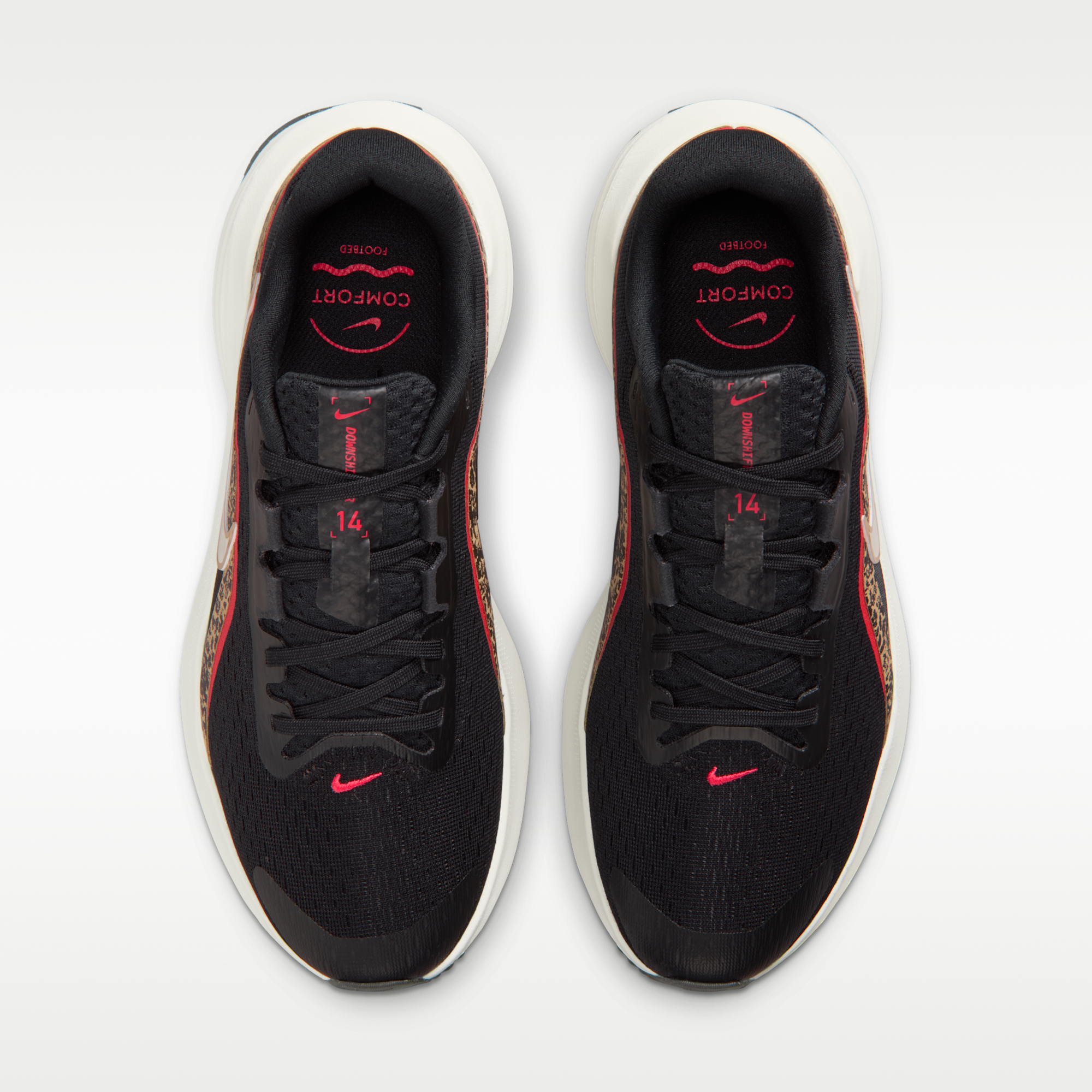 Nike Downshifter 14 - Μαύρο/British Khaki/Fusion Red/Sail - 4