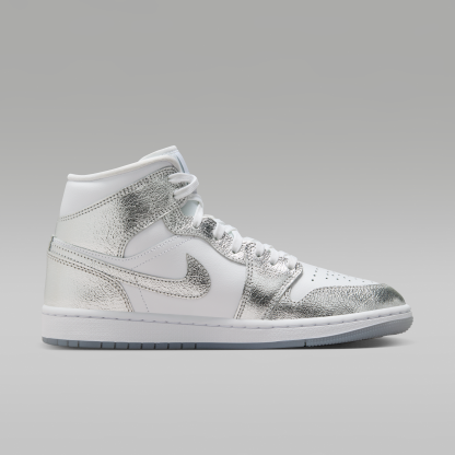 Air Jordan 1 Mid SE - Λευκό/Wolf Grey/Metallic Silver - 3