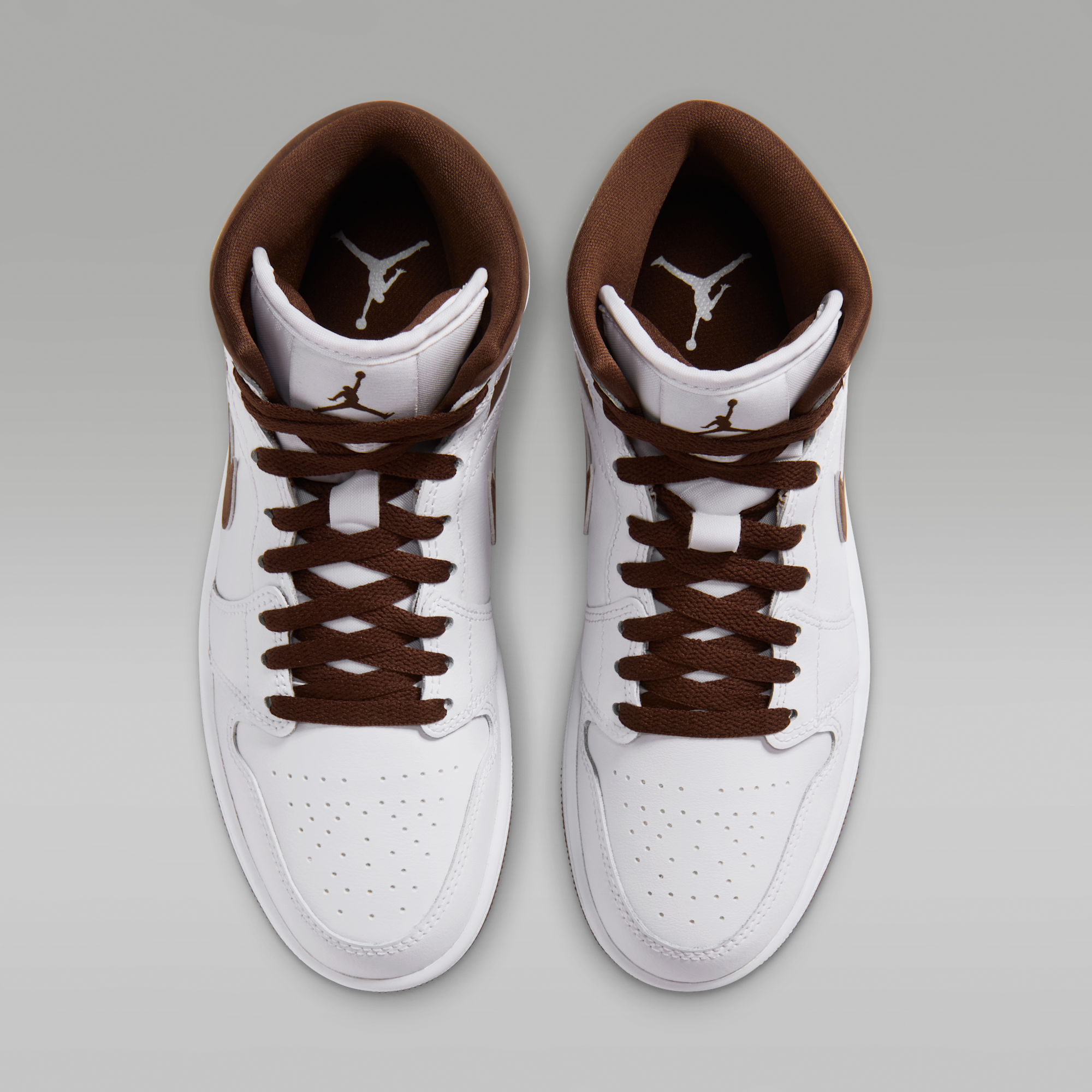 Air Jordan 1 Mid - Λευκό/Cacao Wow/Cacao Wow - 4