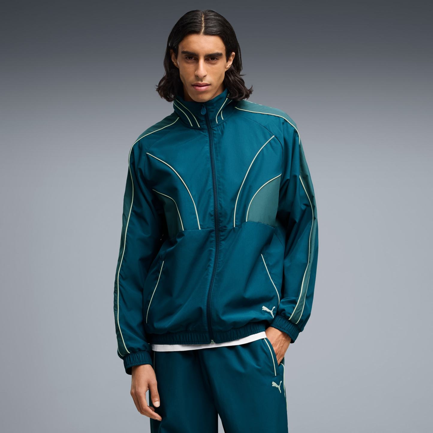 T7 Relaxed Gewebte Trainingsjacke Herren - Midnight Petrol