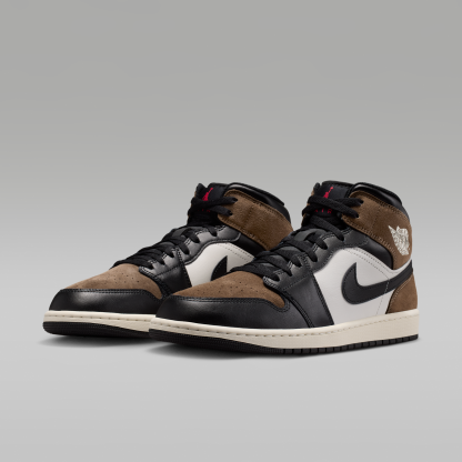 Air Jordan 1 Mid - Μαύρο/Palomino/University Red/Phantom - 5