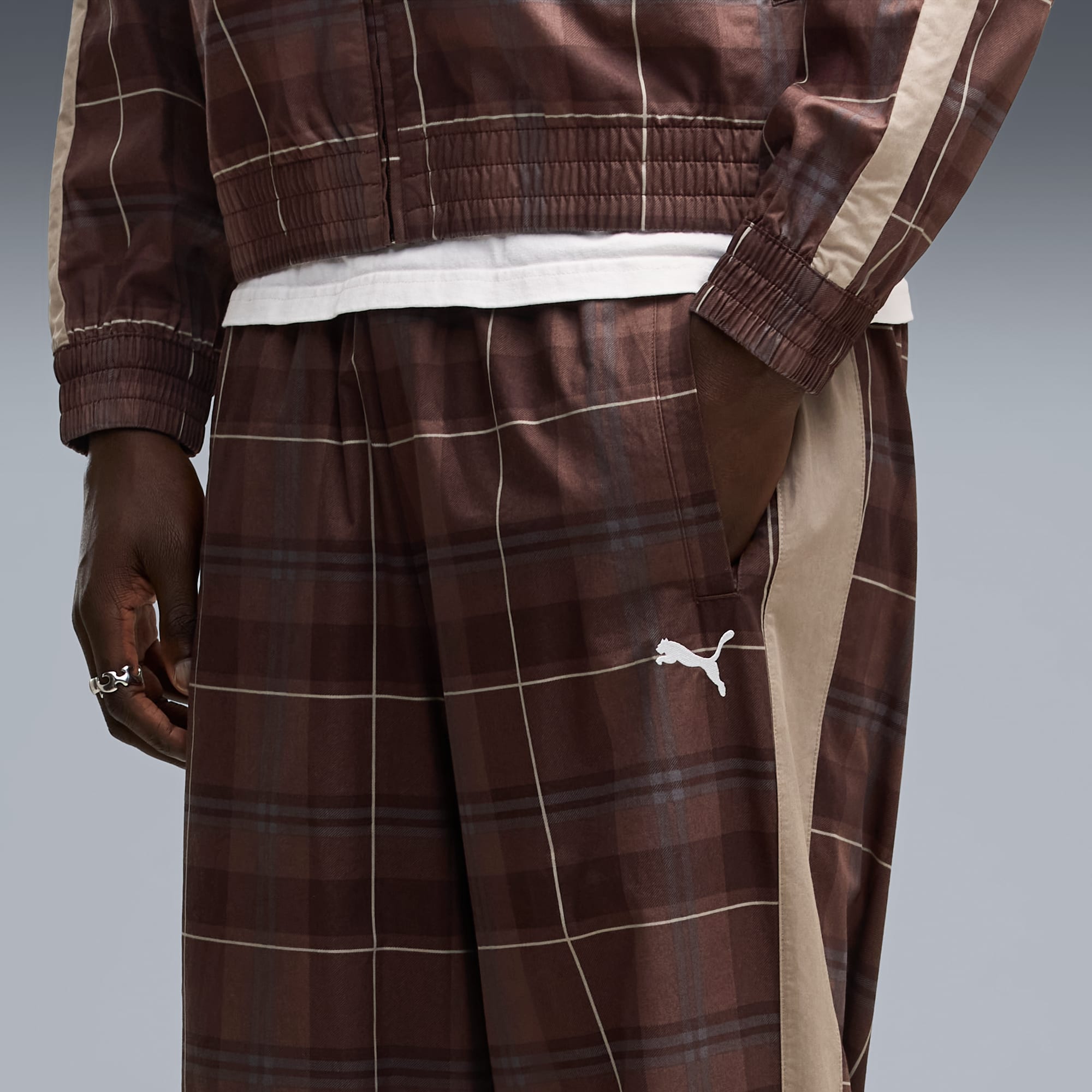 T7 Relaxed Tartan Trainingshose Herren - Chocolate Fondue
