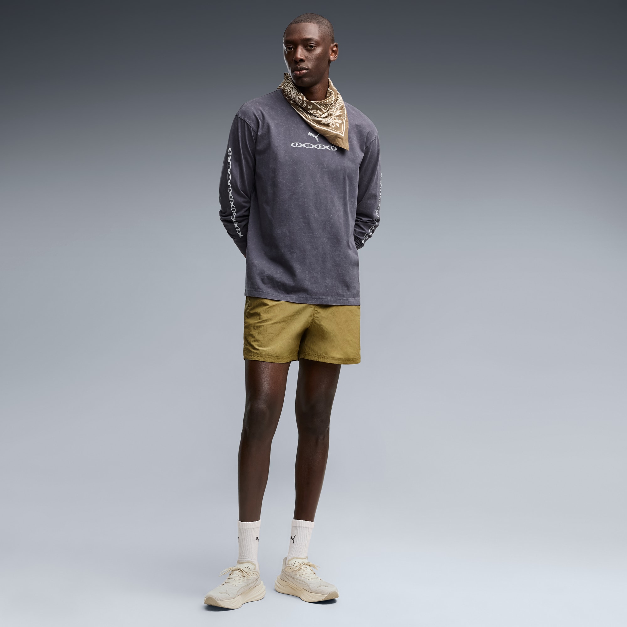 Run Culture Collective T7 Relaxed 5'' Gewebte Shorts Herren - Chai Latte
