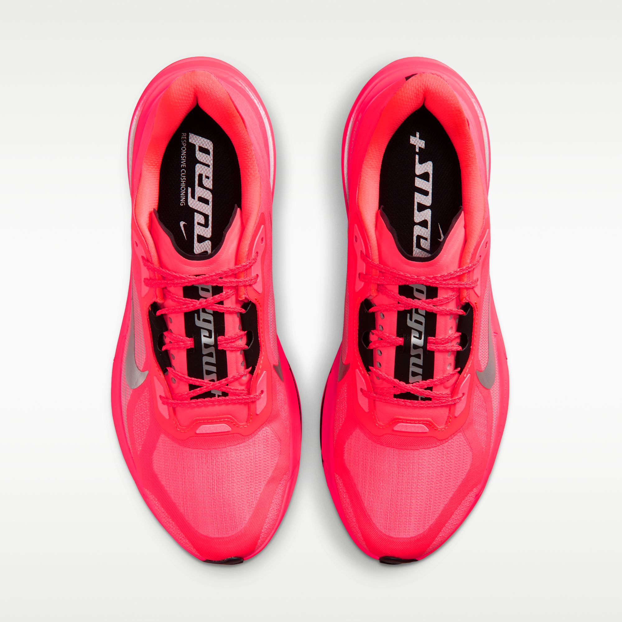 Nike Pegasus Plus 2 - Flash Crimson/Μαύρο/Light Smoke Grey/Metallic Silver - 4