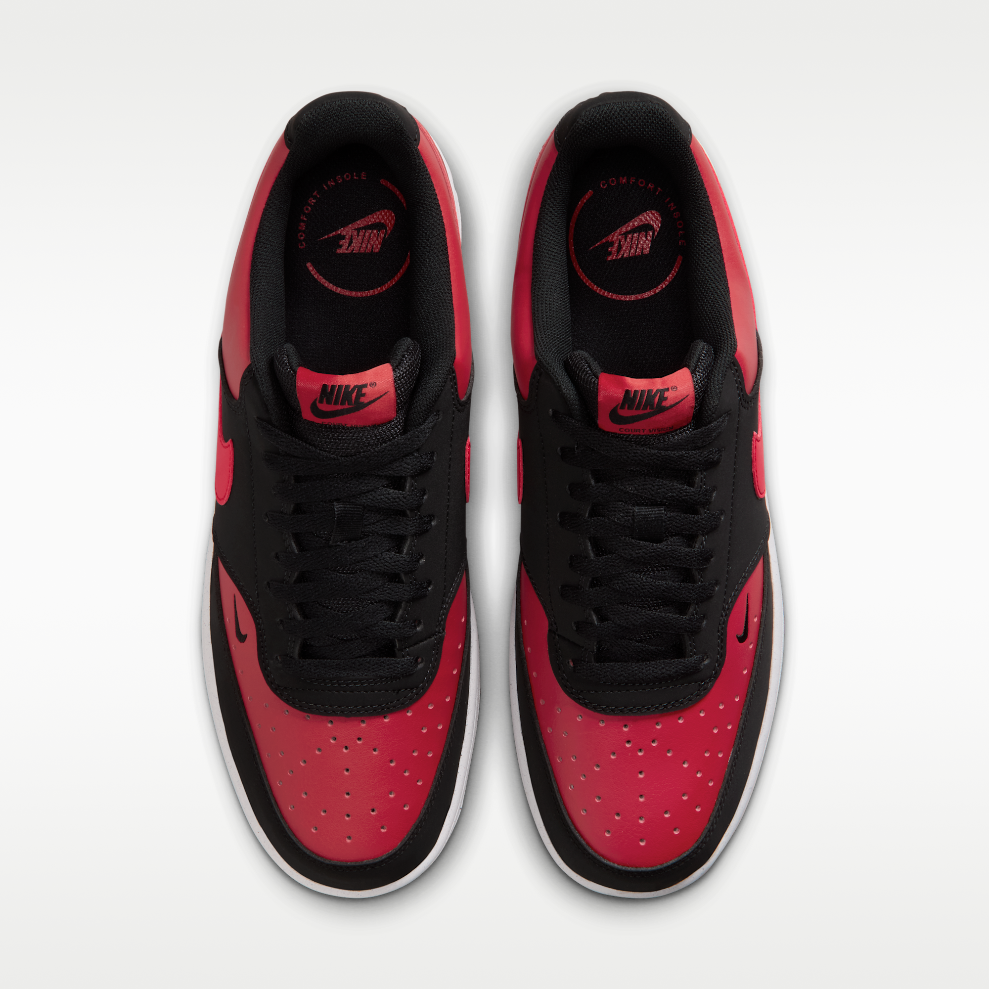 Nike Court Vision Low - Μαύρο/University Red/Λευκό/University Red - 4