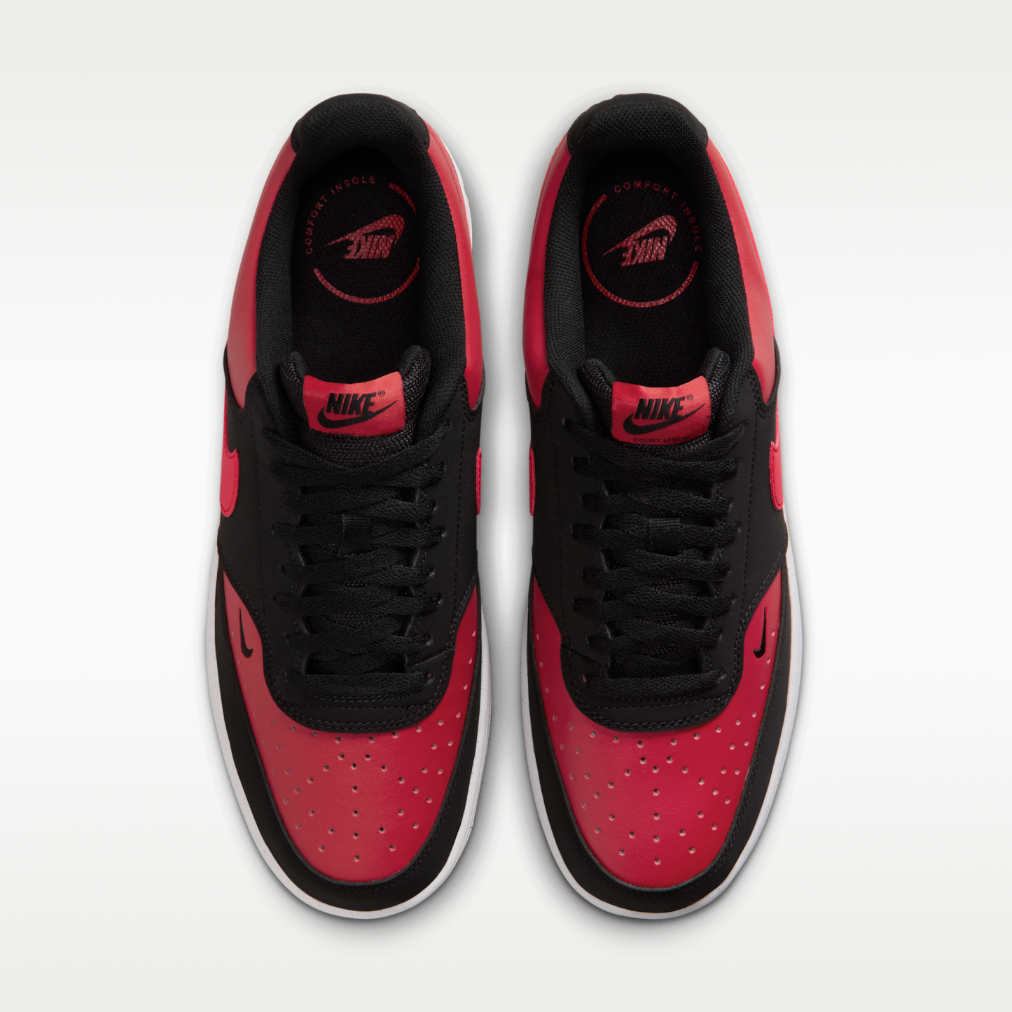 Nike Court Vision Low - Μαύρο/University Red/Λευκό/University Red - 4