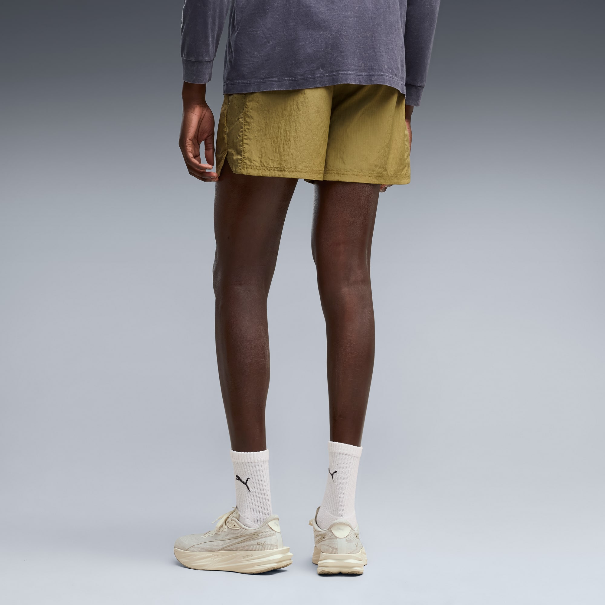 Run Culture Collective T7 Relaxed 5'' Gewebte Shorts Herren - Chai Latte