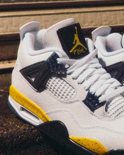 Air Jordan 4 Retro "Tour Yellow" - Λευκό/Dark Blue Grey/Μαύρο/Tour Yellow - 14