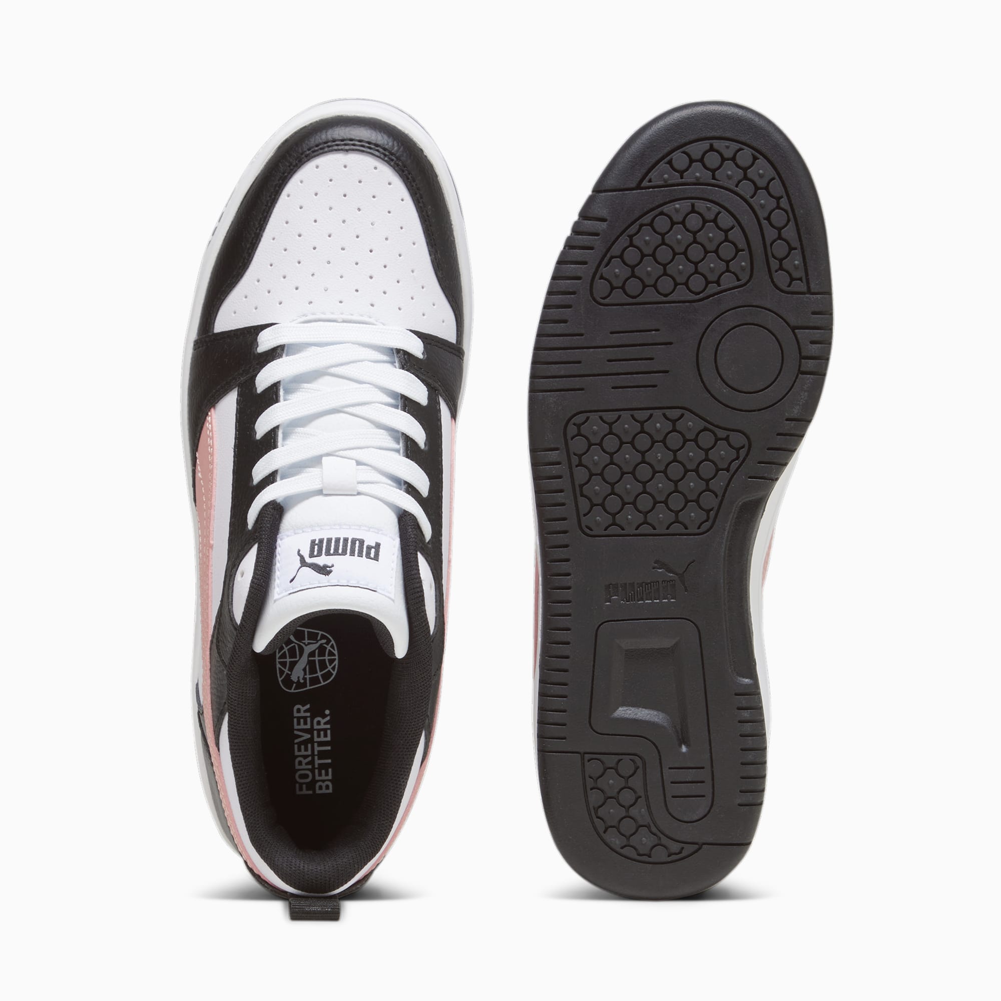 Rebound V6 Low Sneakers - PUMA White-Future Pink-PUMA Black