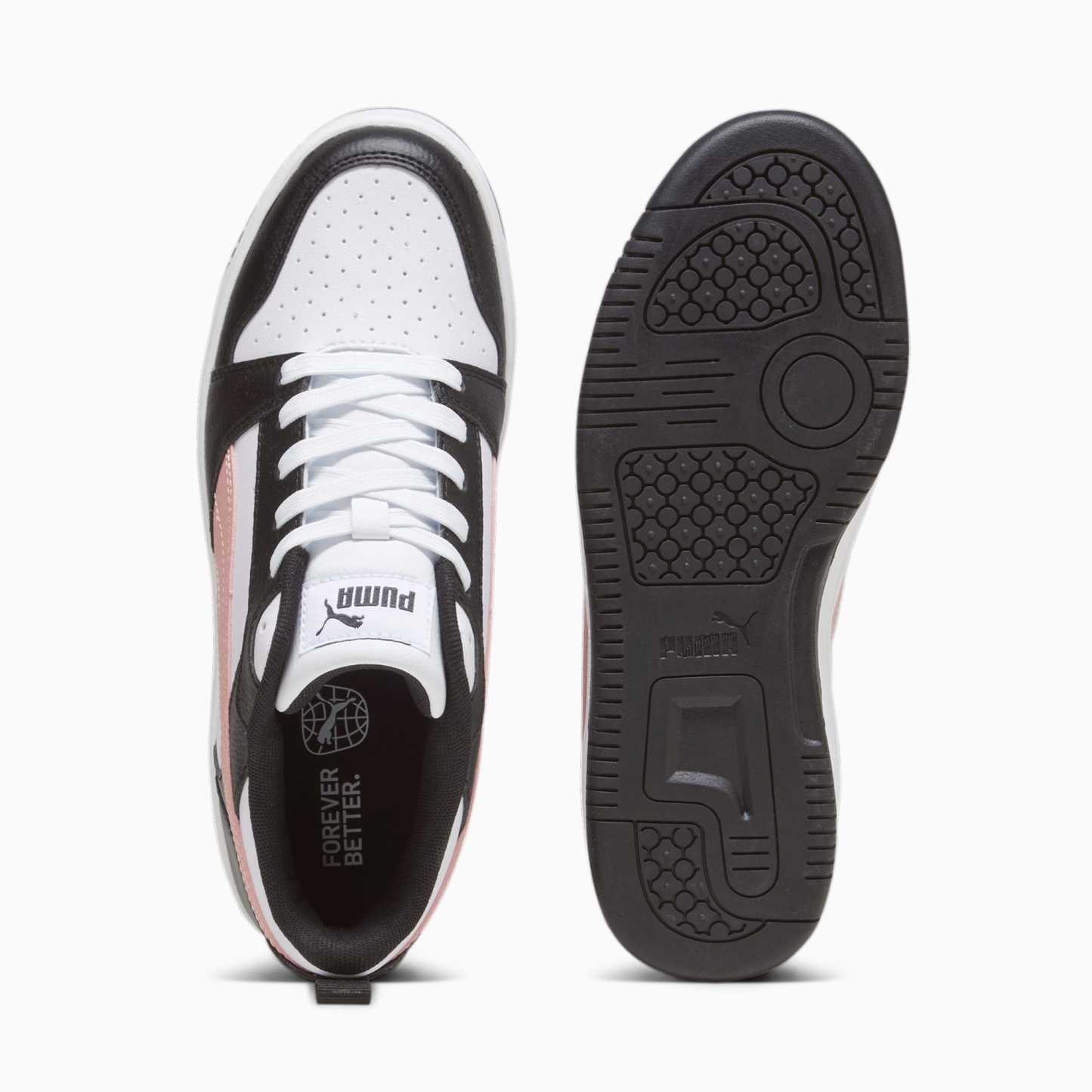 Rebound V6 Low Sneakers - PUMA White-Future Pink-PUMA Black