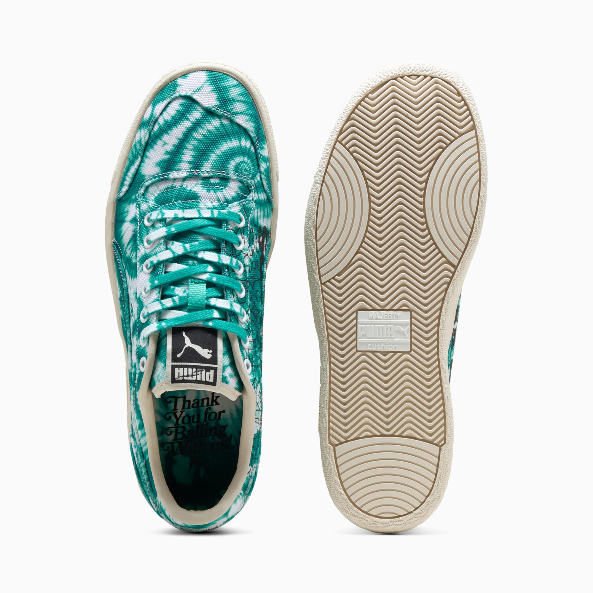 Majesty What The Fun Sneakers Unisex - PUMA White-Vibrant Green-Emerald Ice