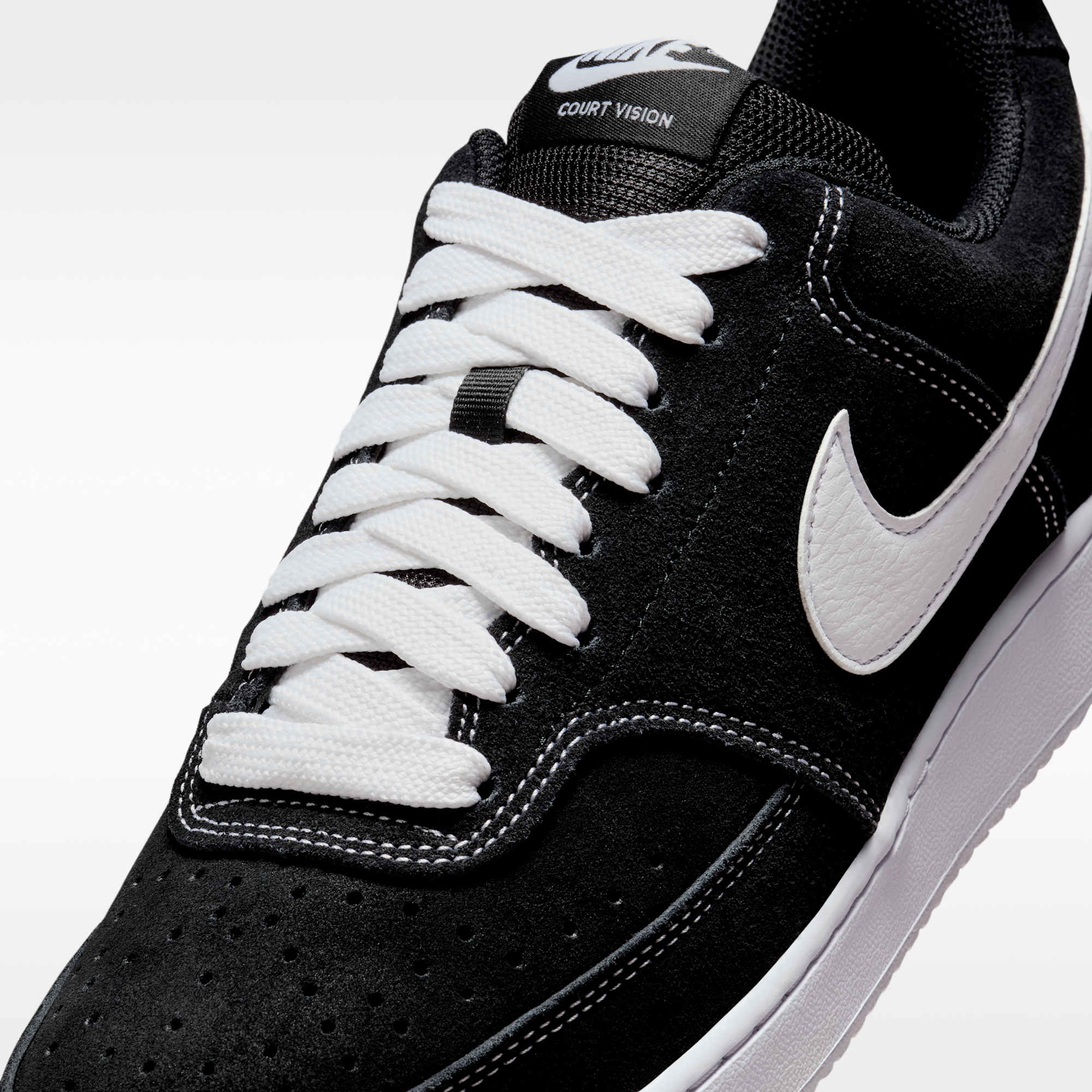 Nike Court Vision Low FL - Μαύρο/Λευκό - 7