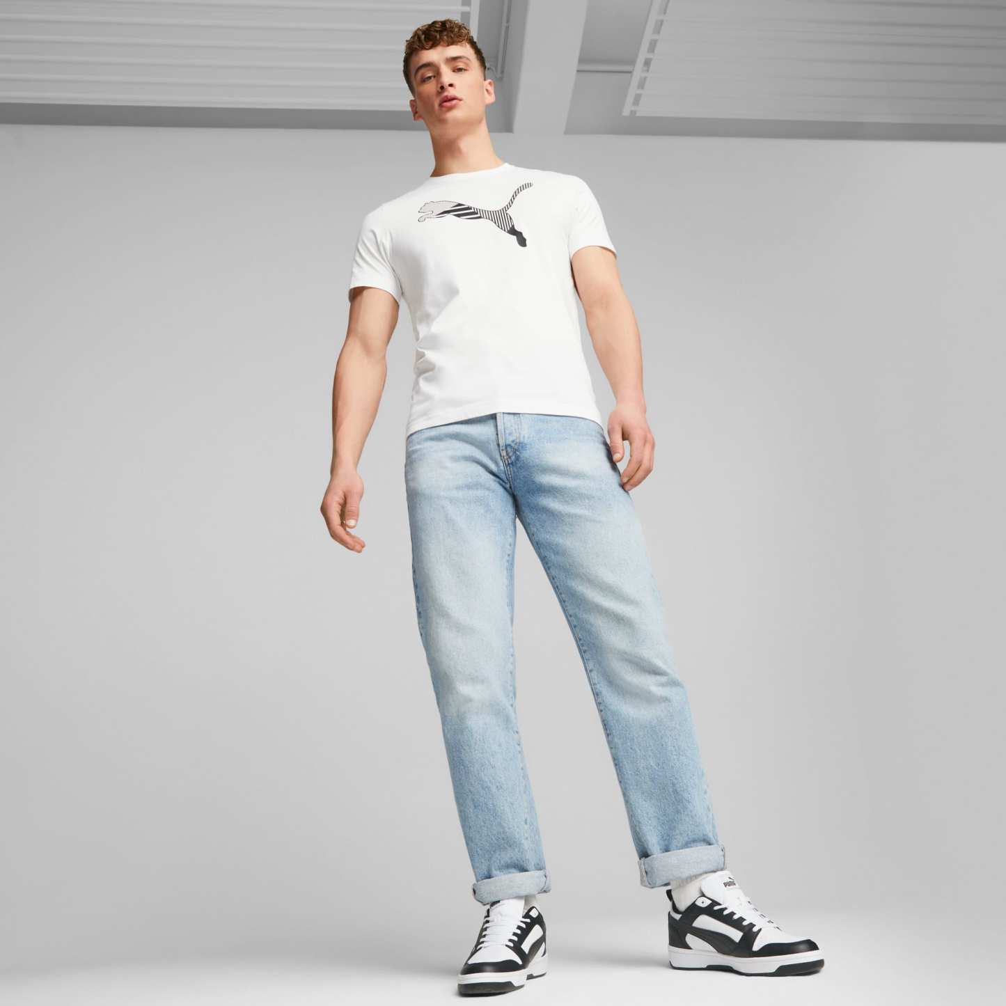 Rebound V6 Low Sneakers - PUMA White-PUMA Black-PUMA White