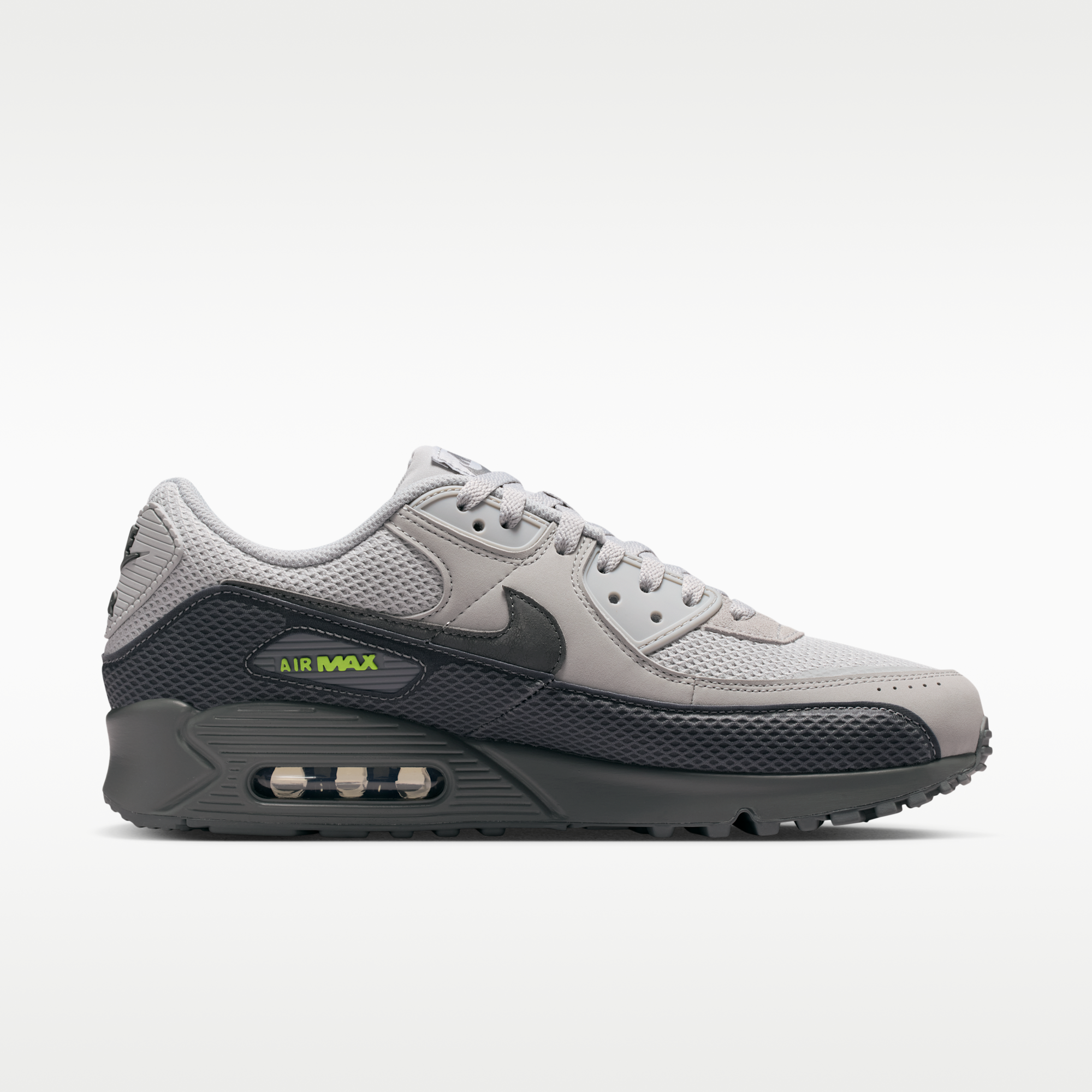 Nike Air Max 90 Premium - Light Smoke Grey/Smoke Grey/Volt/Iron Grey - 3