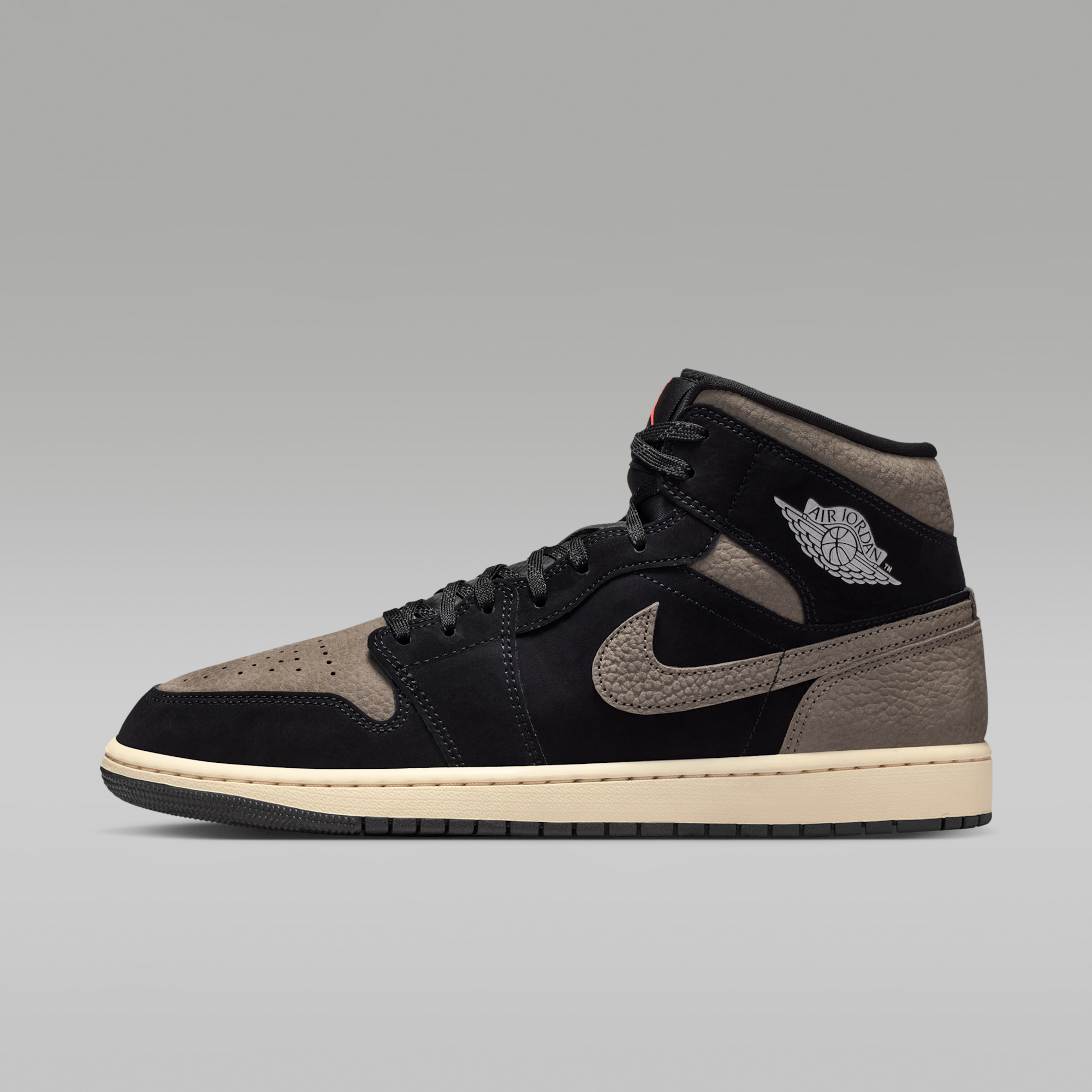 Air Jordan 1 Mid SE - Μαύρο/Light Wild Mango/Olive Grey - 1