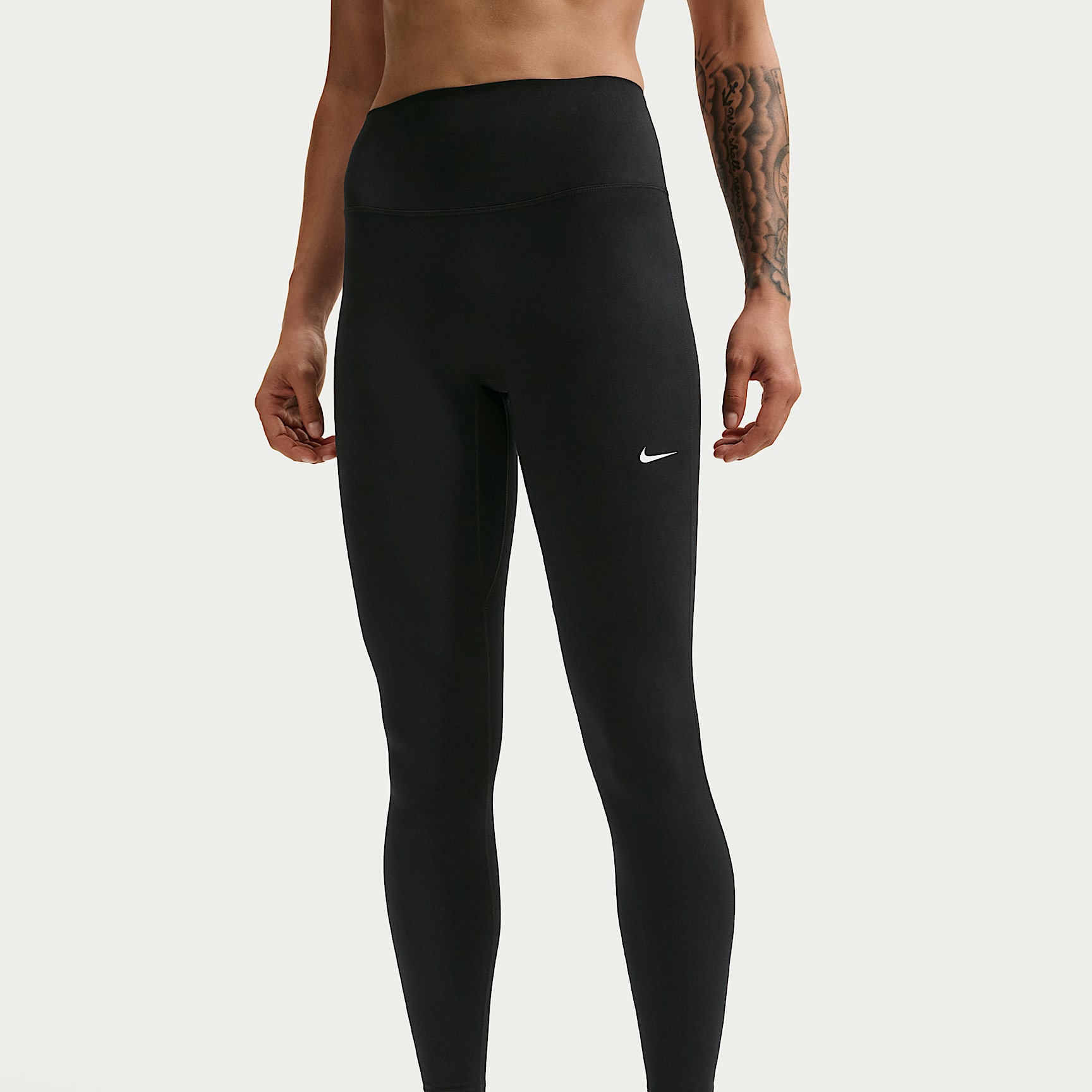 Nike One mit nahtloser Vorderseite - Nike One Leggings in voller Länge mit nahtloser Vorderseite und hohem Bund (Damen)