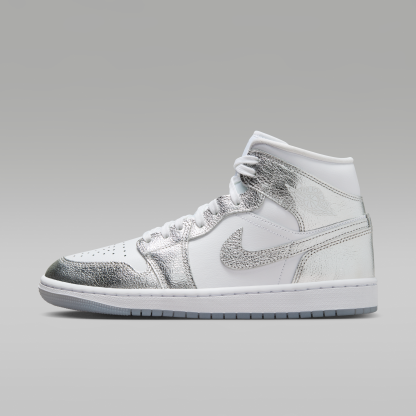 Air Jordan 1 Mid SE - Λευκό/Wolf Grey/Metallic Silver - 1