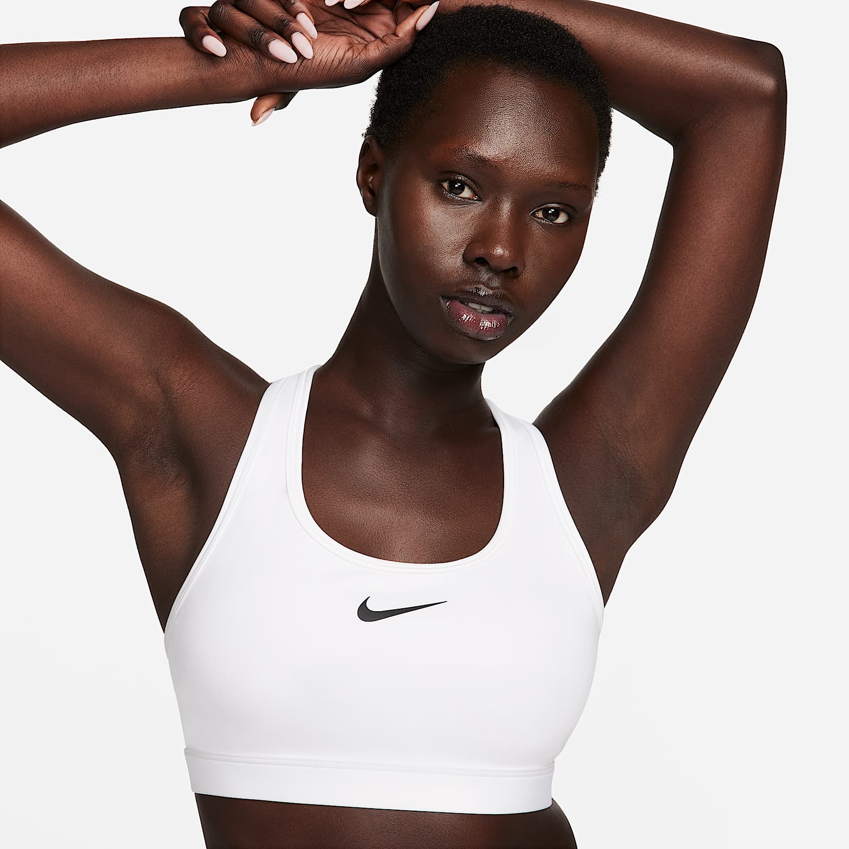 Nike Swoosh - Nike Swoosh gepolsterter Sport-BH mit mittlerem Halt