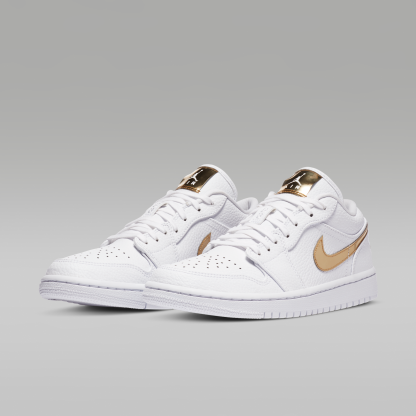 Air Jordan 1 Low SE - Λευκό/Λευκό/Metallic Gold - 5