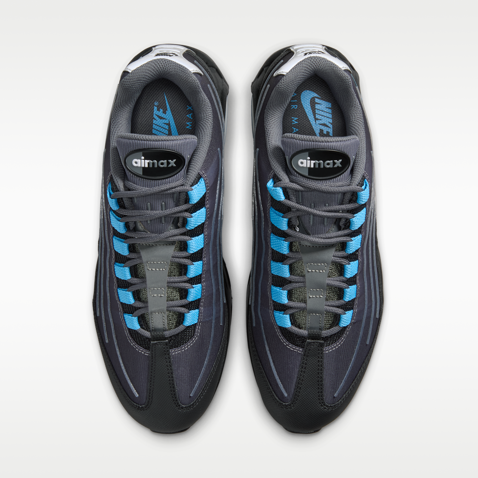Nike Air Max 95 Big Bubble Tech - Μαύρο/Iron Grey/Metallic Silver/University Blue - 4