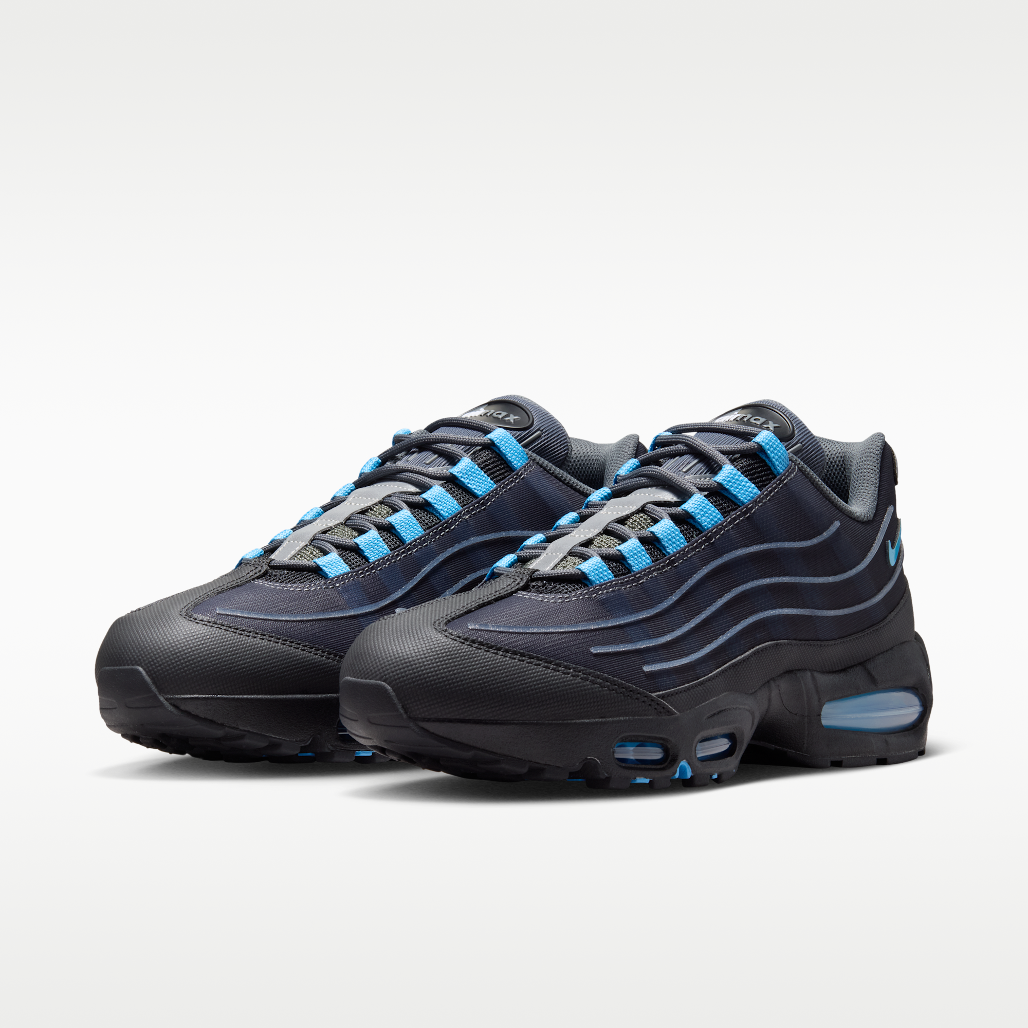 Nike Air Max 95 Big Bubble Tech - Μαύρο/Iron Grey/Metallic Silver/University Blue - 5