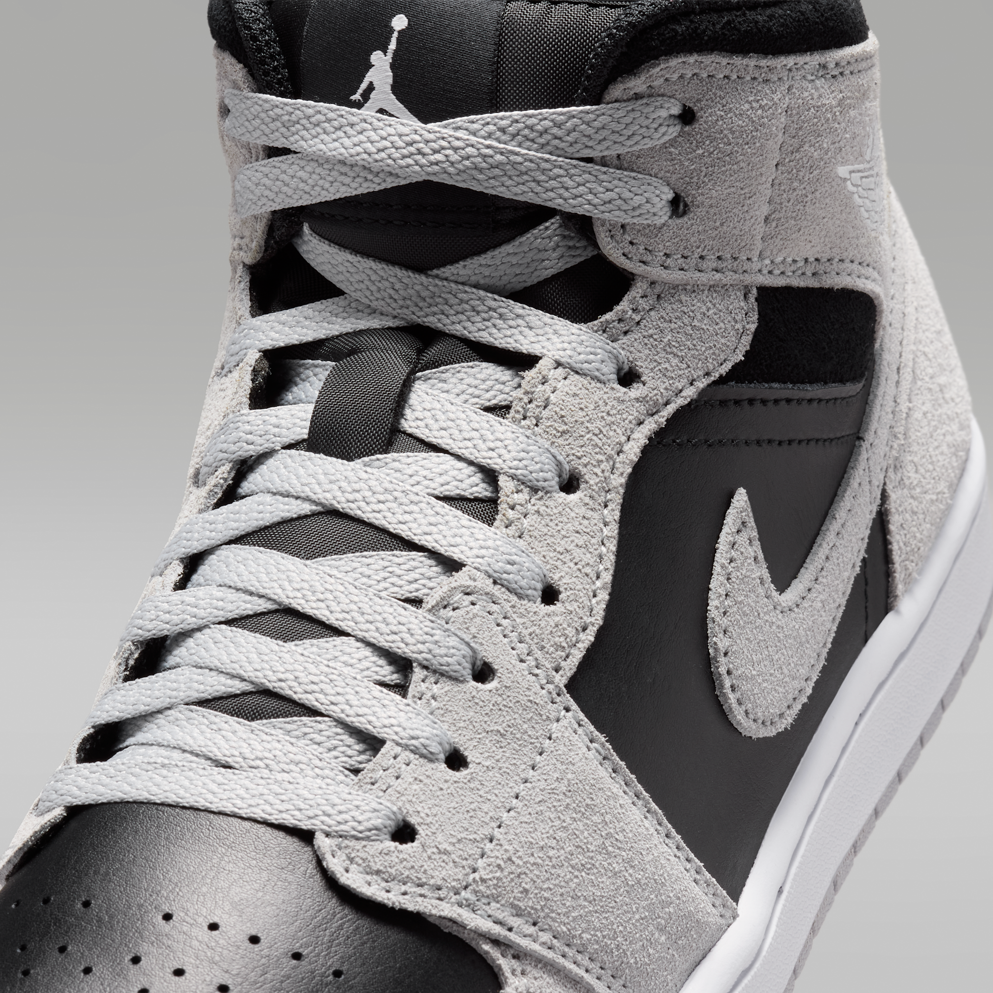 Air Jordan 1 Mid - Light Smoke Grey/Μαύρο/Λευκό - 7