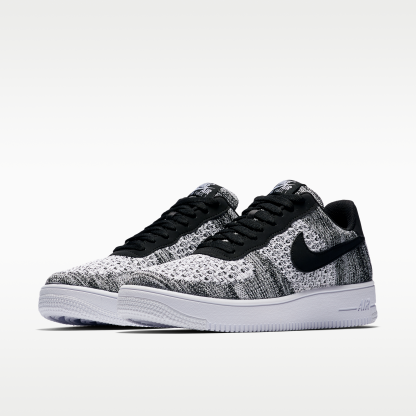 Nike Air Force 1 Flyknit 2.0 - Μαύρο/Μαύρο/Λευκό/Pure Platinum - 5
