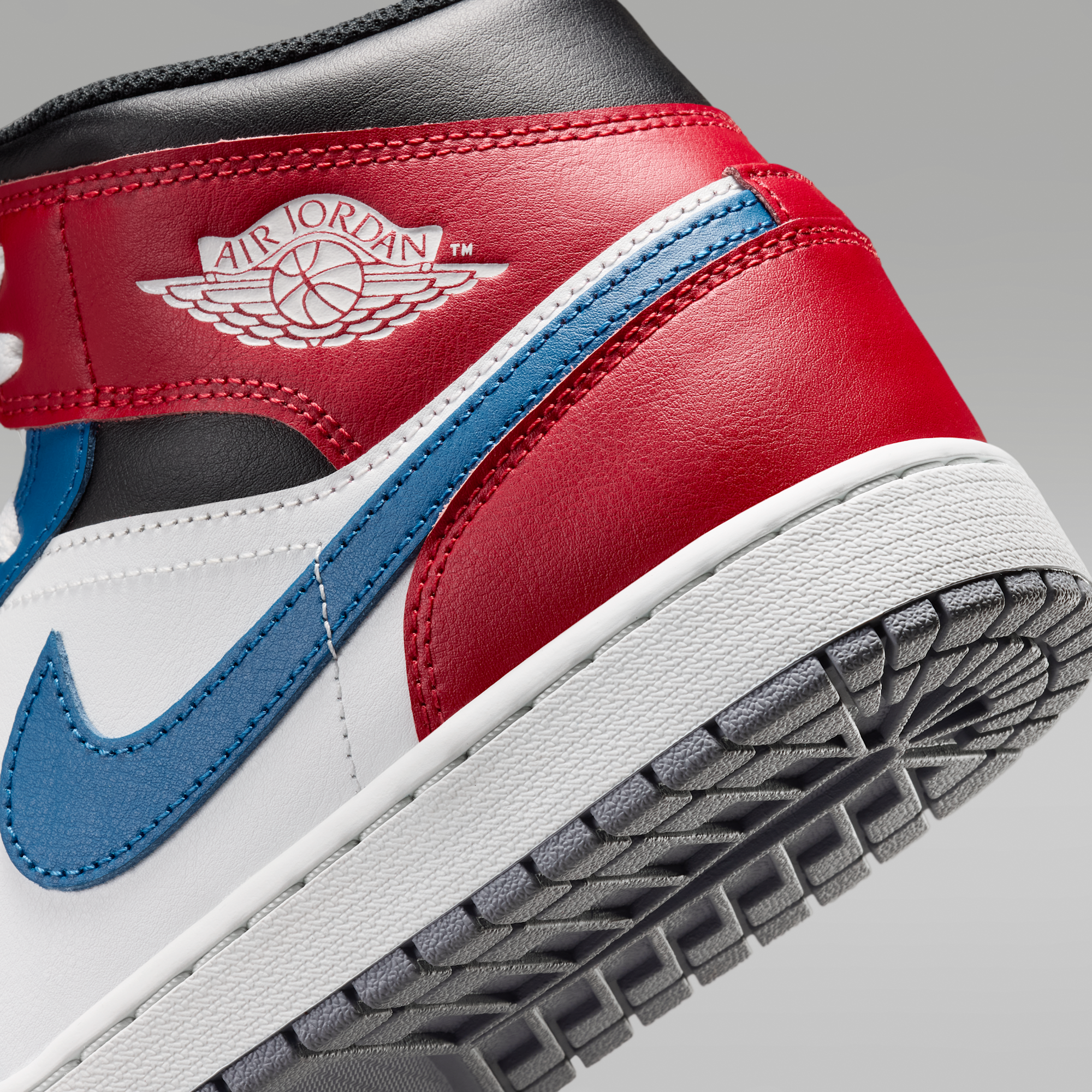 Air Jordan 1 Mid - True Blue/Varsity Red/Μαύρο/Summit White - 8