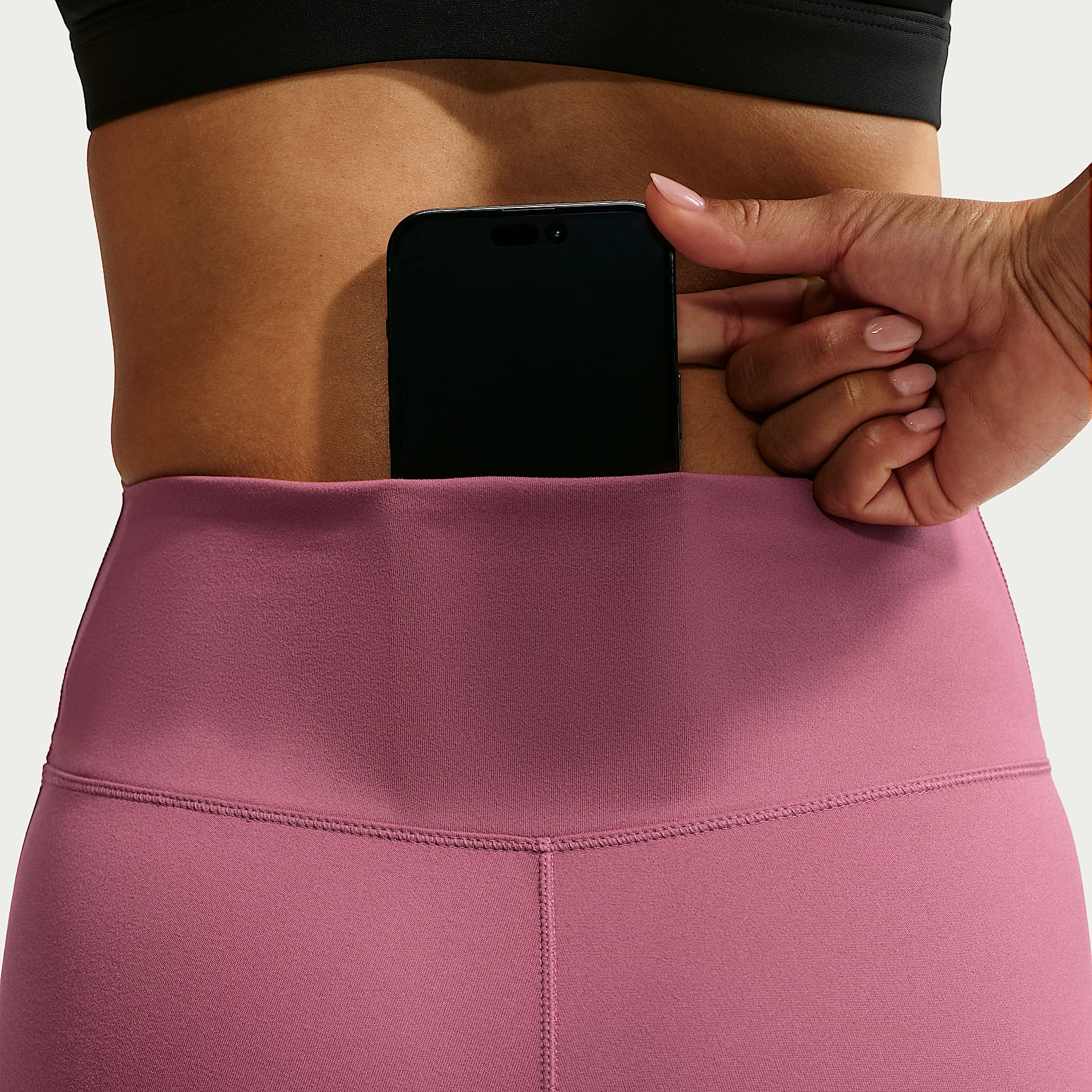 Nike One mit nahtloser Vorderseite - Nike One Leggings in voller Länge mit nahtloser Vorderseite und hohem Bund (Damen)