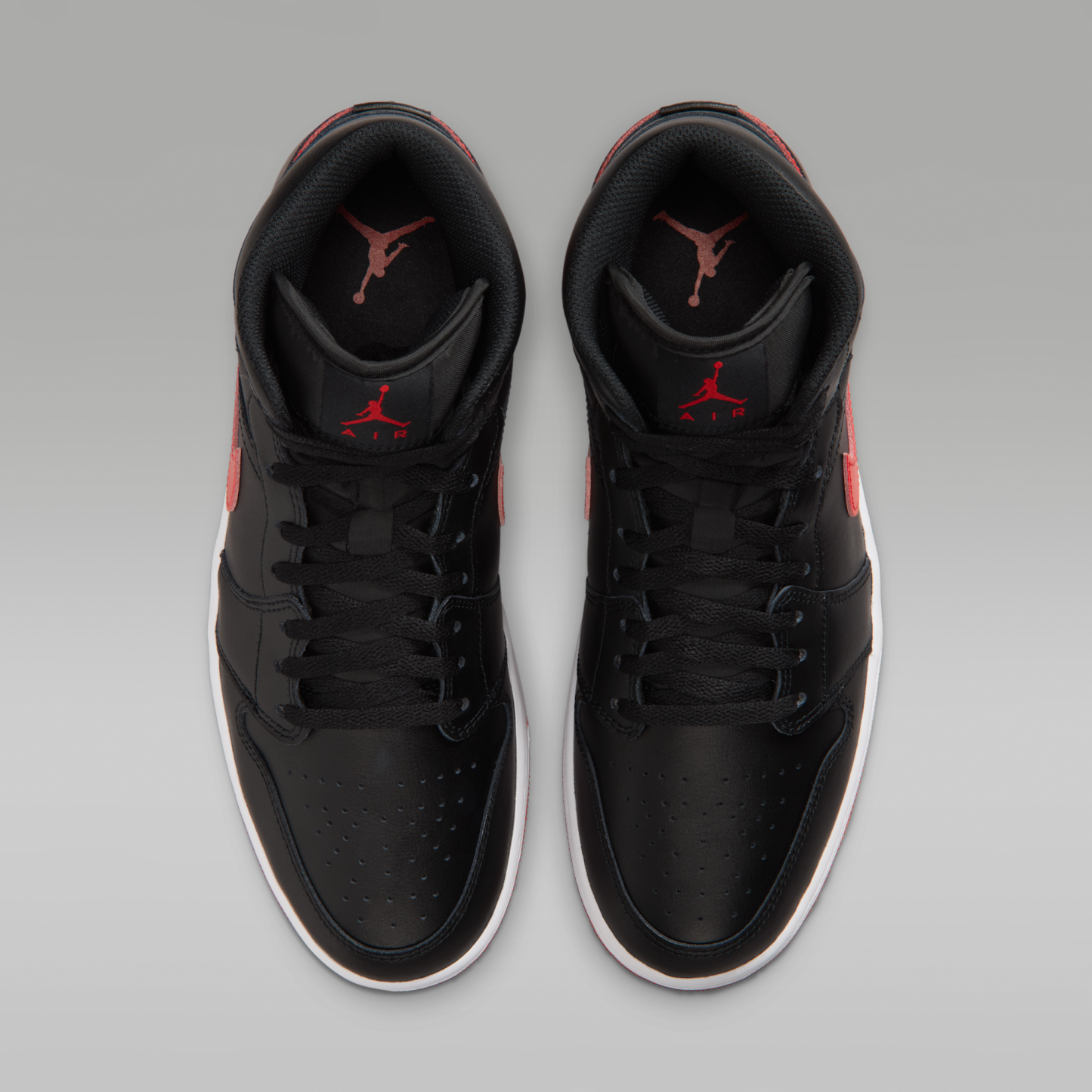 Air Jordan 1 Mid - Μαύρο/Λευκό/University Red - 4