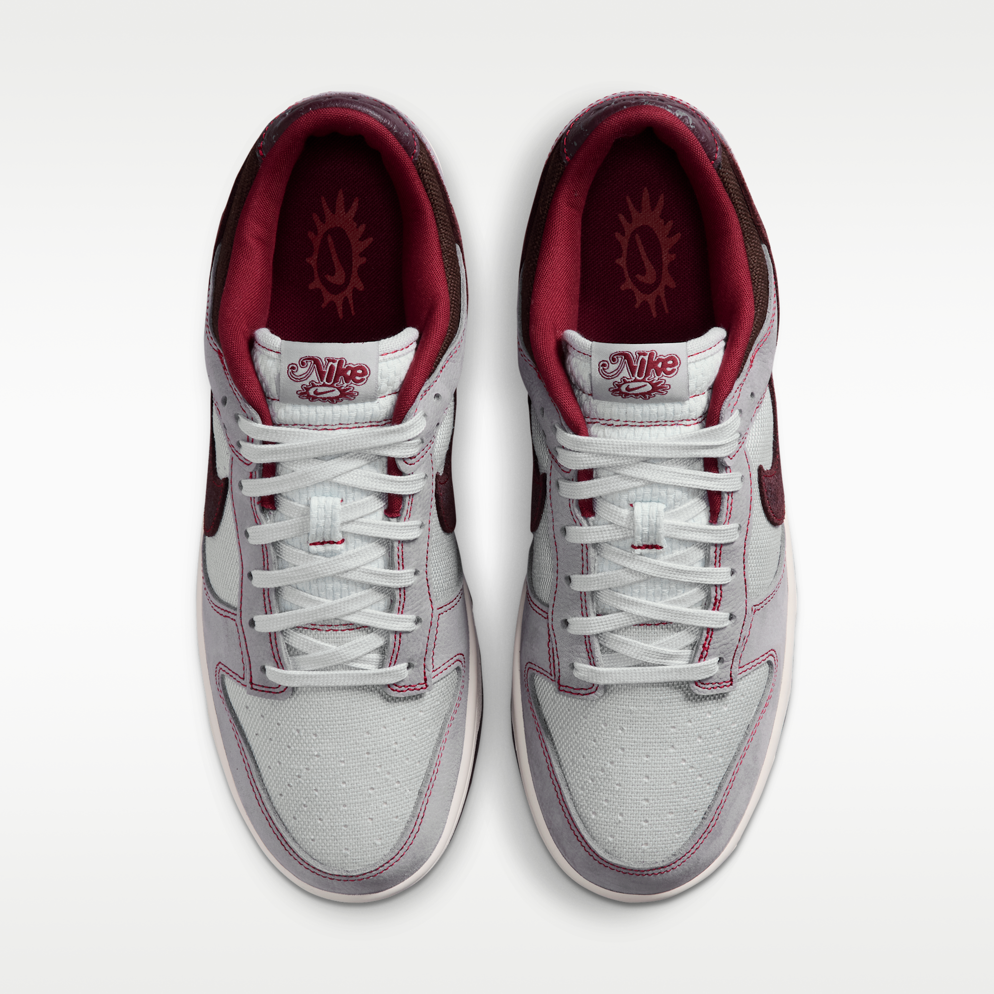 Nike Dunk Low Retro - Pure Platinum/Wolf Grey/Team Red/Burgundy Crush - 4