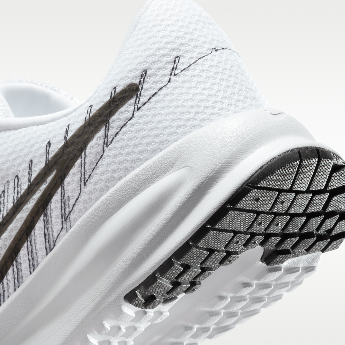 Nike Run Defy - Λευκό/Smoke Grey/Μαύρο - 8