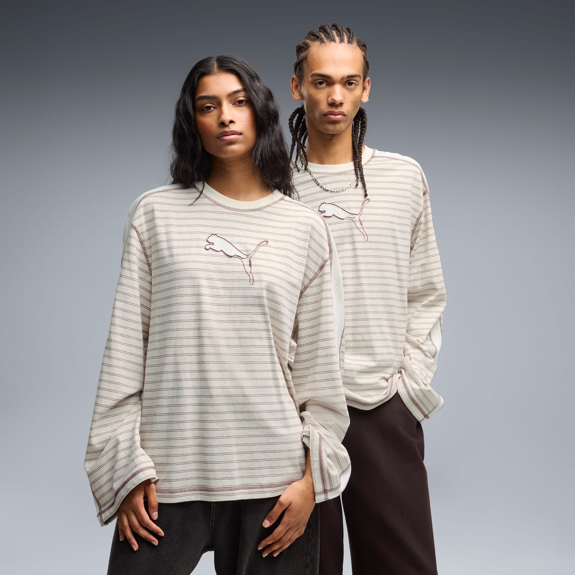 T7 Langarmshirt Unisex - Warm White Heather