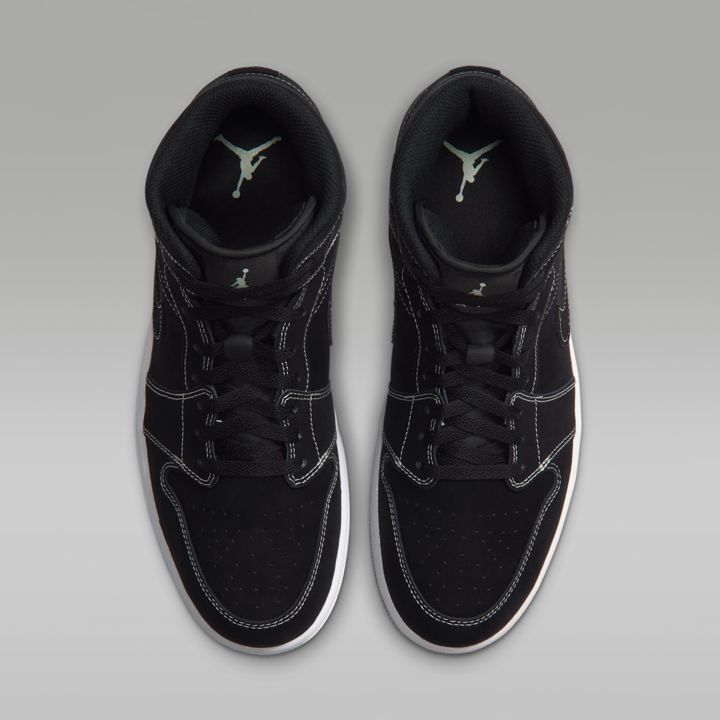 Air Jordan 1 Mid - Μαύρο/Μαύρο/Pistachio Frost - 4