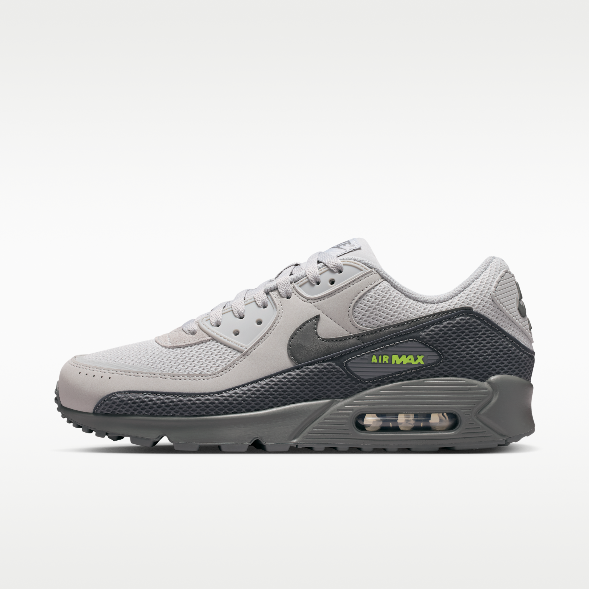 Nike Air Max 90 Premium - Light Smoke Grey/Smoke Grey/Volt/Iron Grey - 1