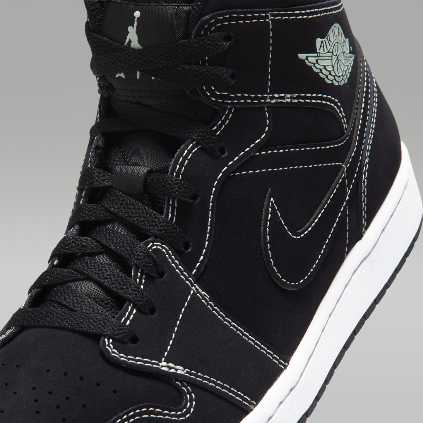 Air Jordan 1 Mid - Μαύρο/Μαύρο/Pistachio Frost - 7