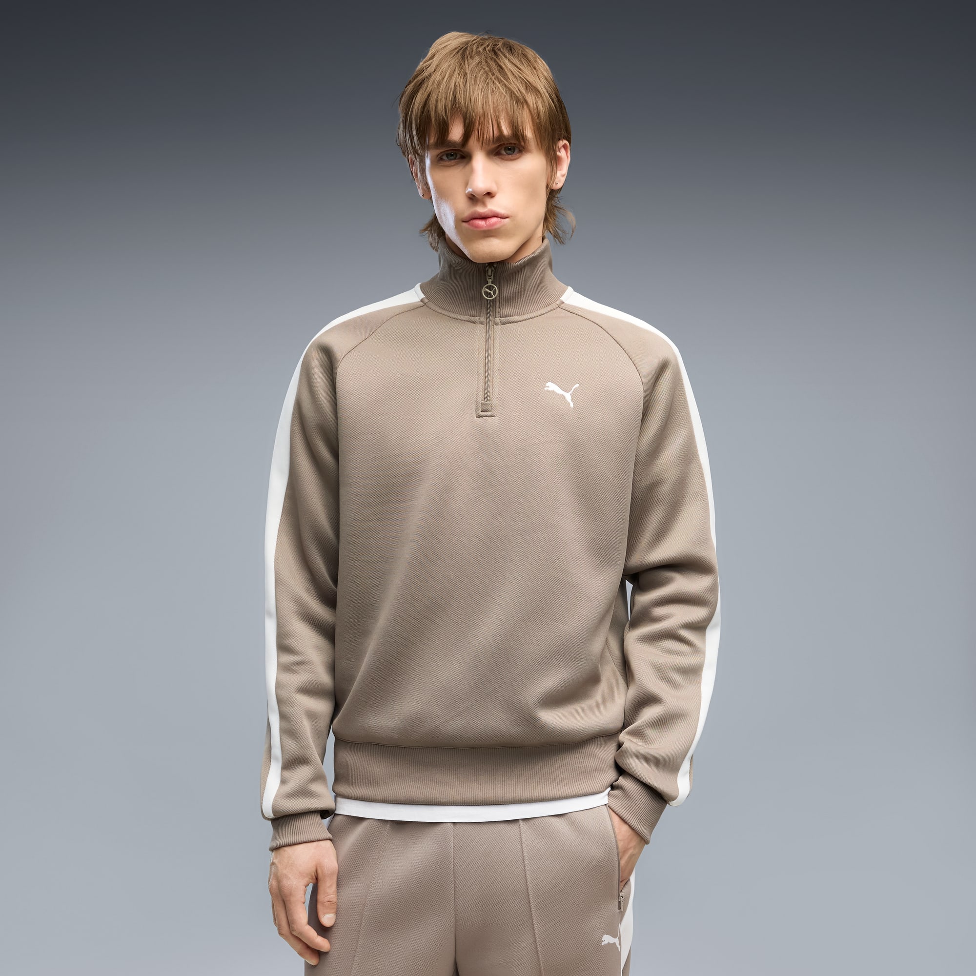 T7 Always On Trainingsjacke mit Reißverschluss bis zum Hals Herren - Mouse Gray