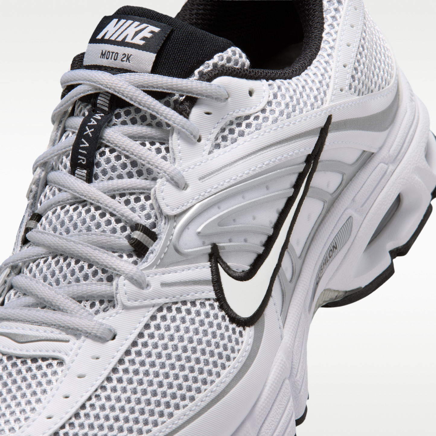 Nike Air Max Moto 2K - Λευκό/Μαύρο/Wolf Grey/Metallic Silver - 7