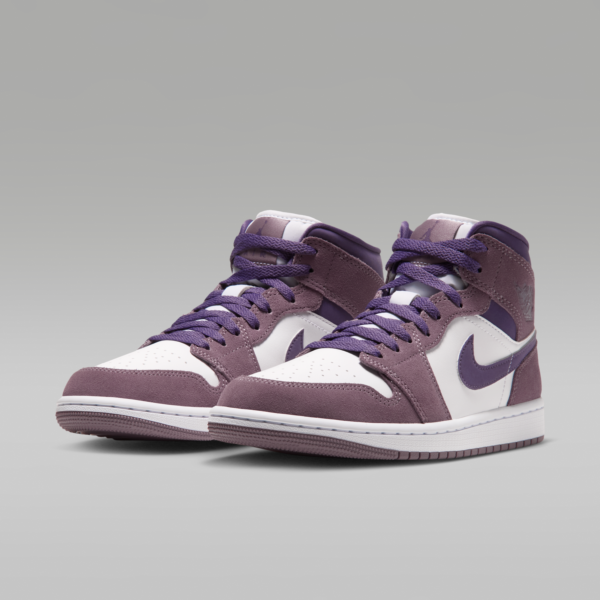 Air Jordan 1 Mid - Purple Smoke/Λευκό/Canyon Purple - 5